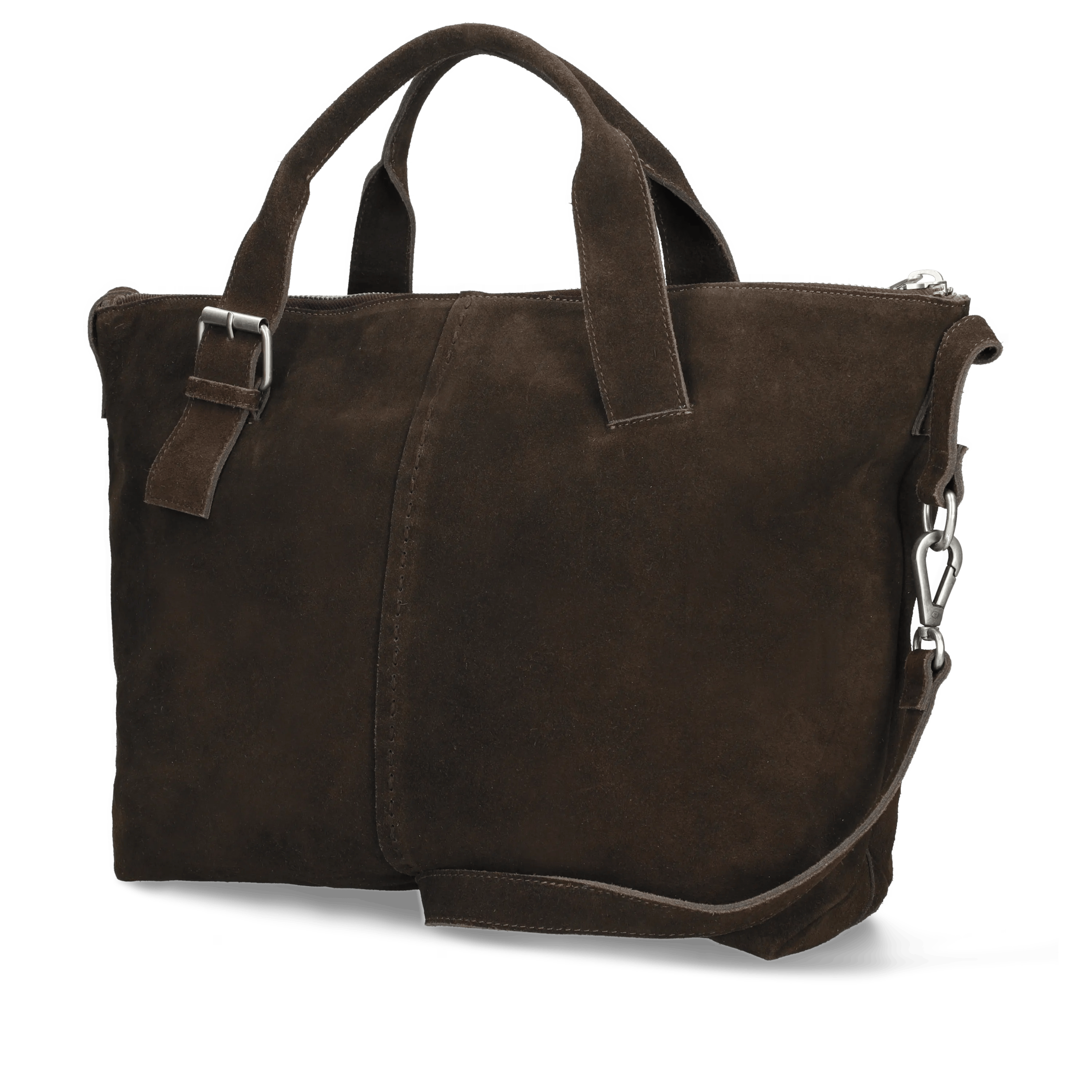 ESSIE STITCHED LAPTOPBAG oiled suede Dark Brown