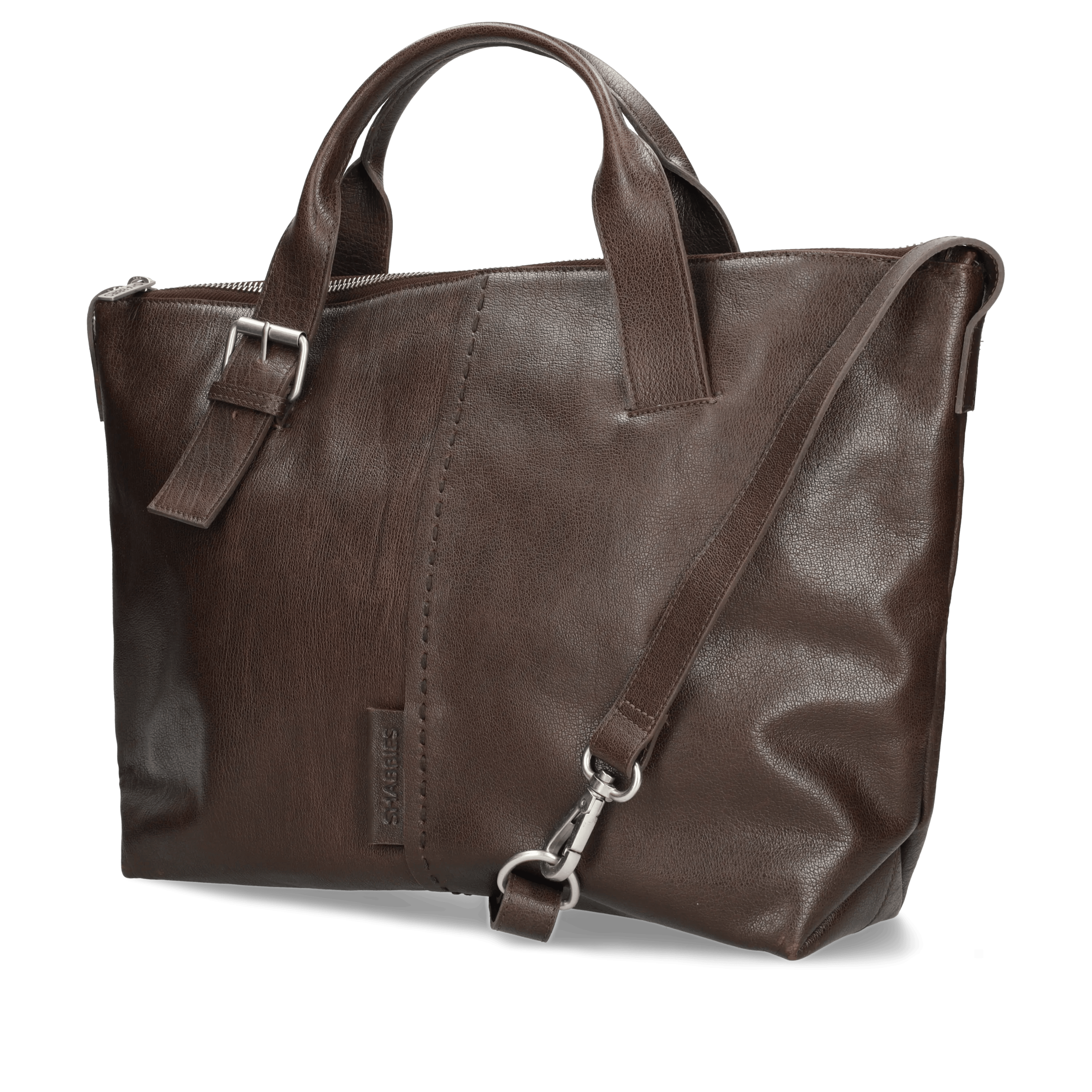 ESSIE STITCHED  Laptopbag leather Brown