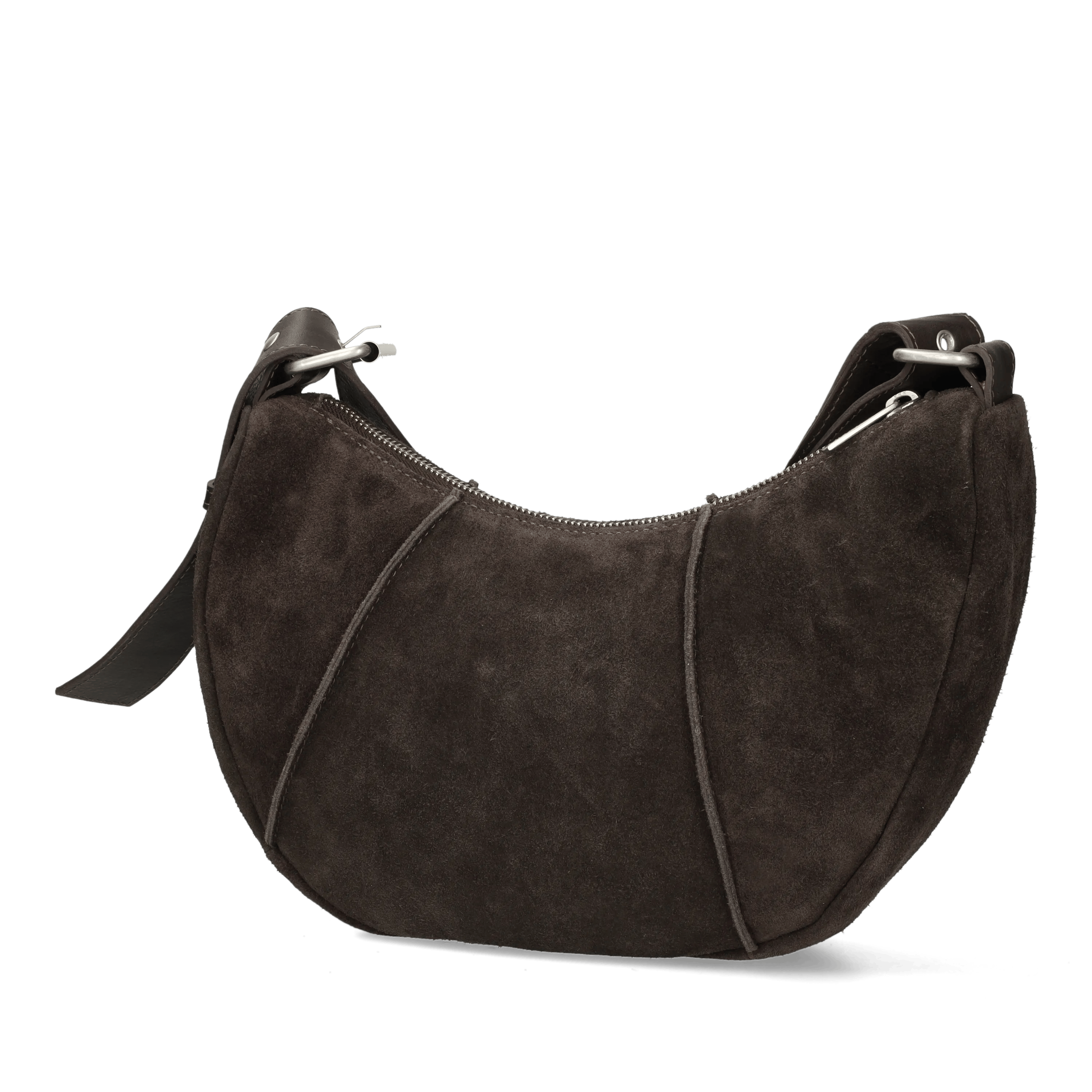 PLATAMINI STUDS Shoulderbag Oiled Suede Dark Brown