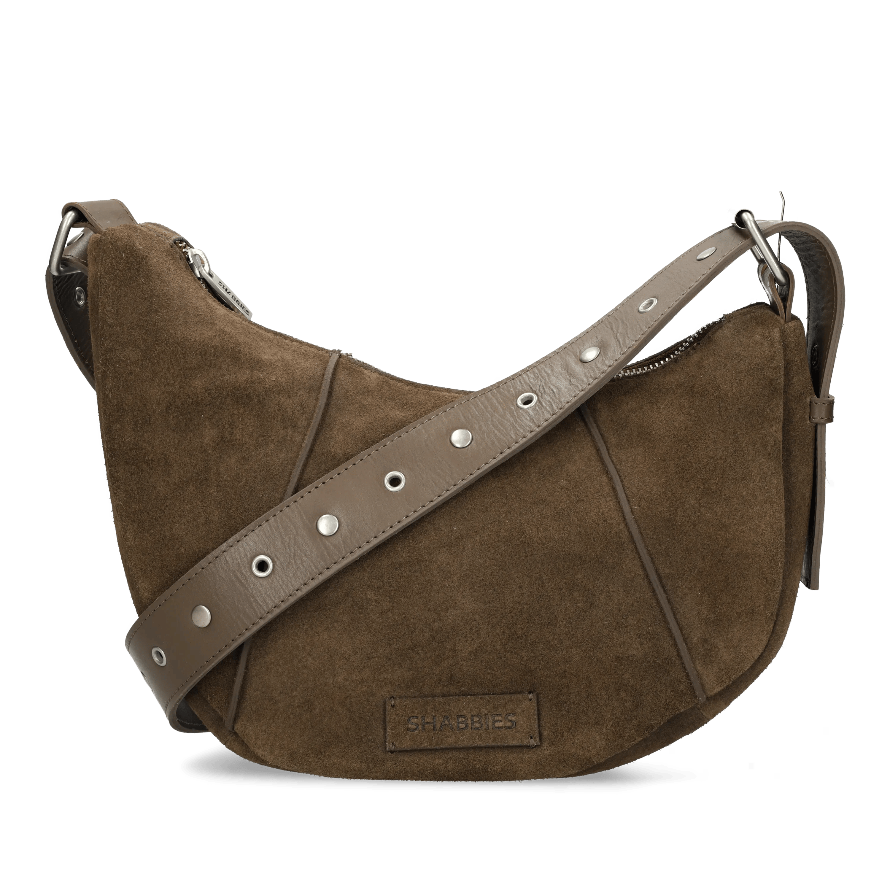 PLATAMINI STUDS Shoulderbag Oiled Suede Taupe
