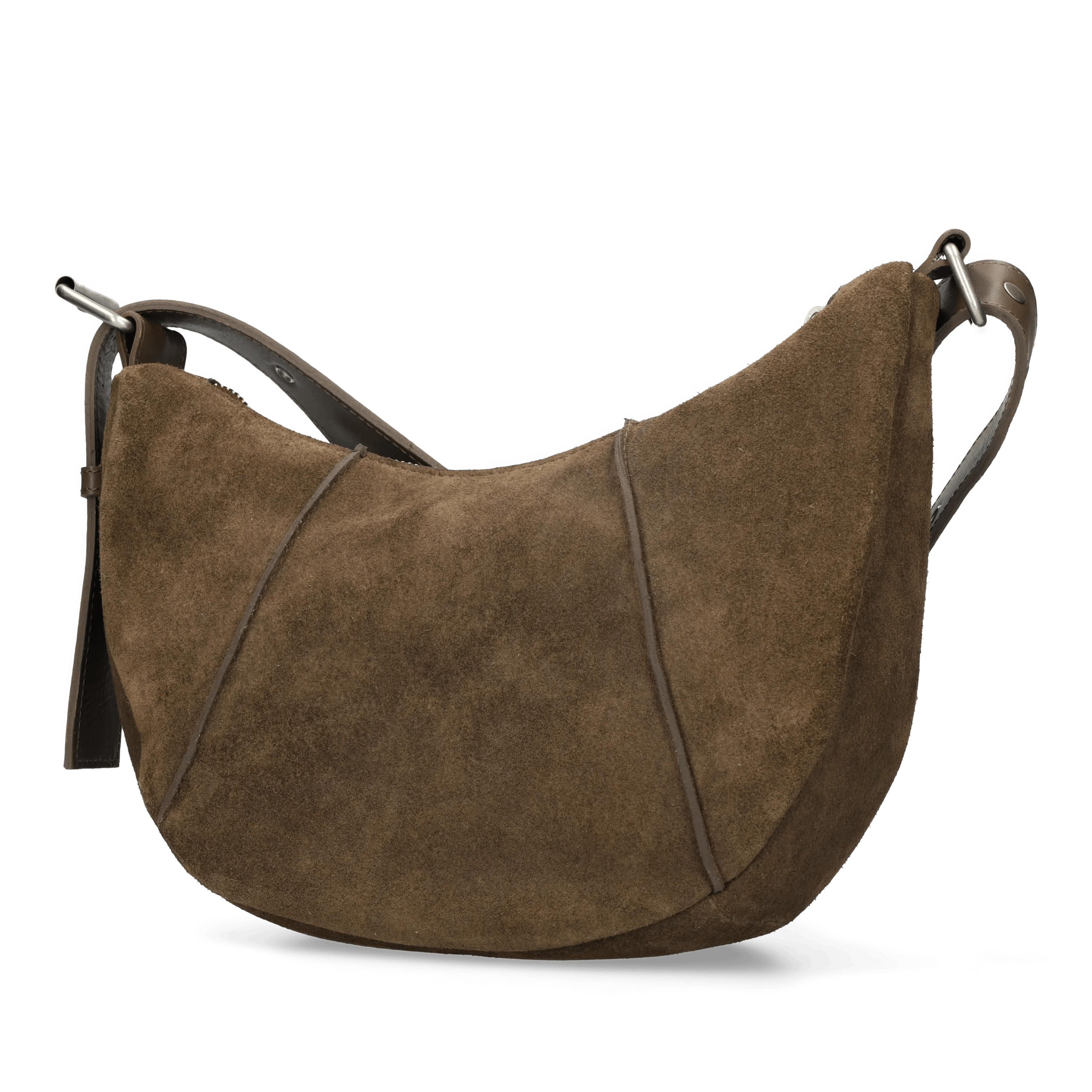 PLATAMINI STUDS Shoulderbag Oiled Suede Taupe