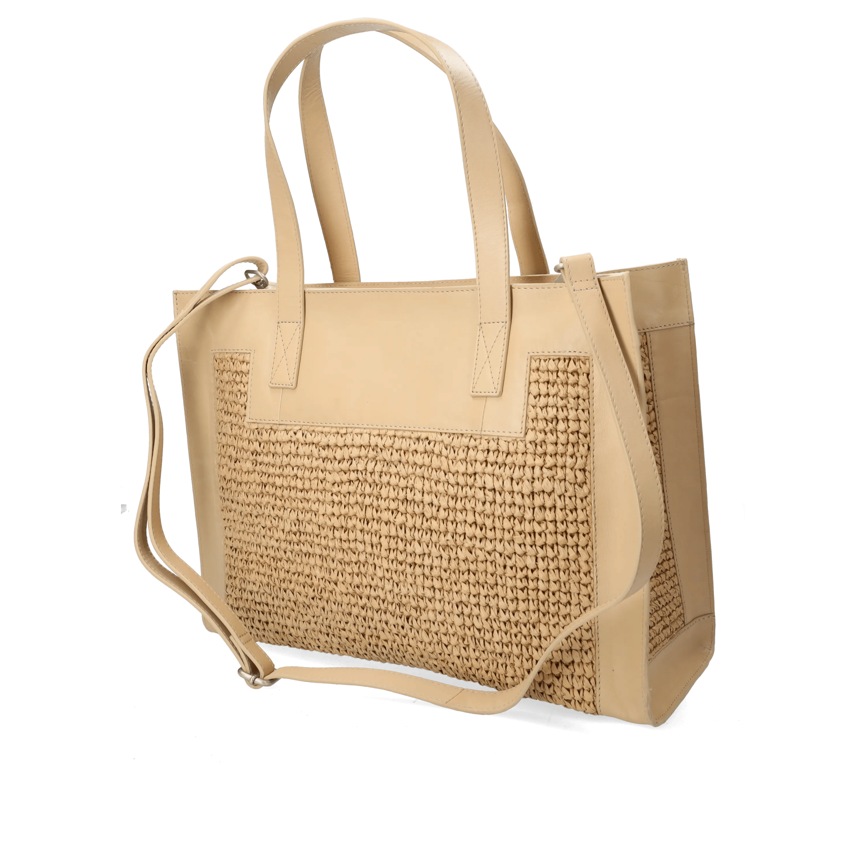 Verena schoudertas Raffia Beige