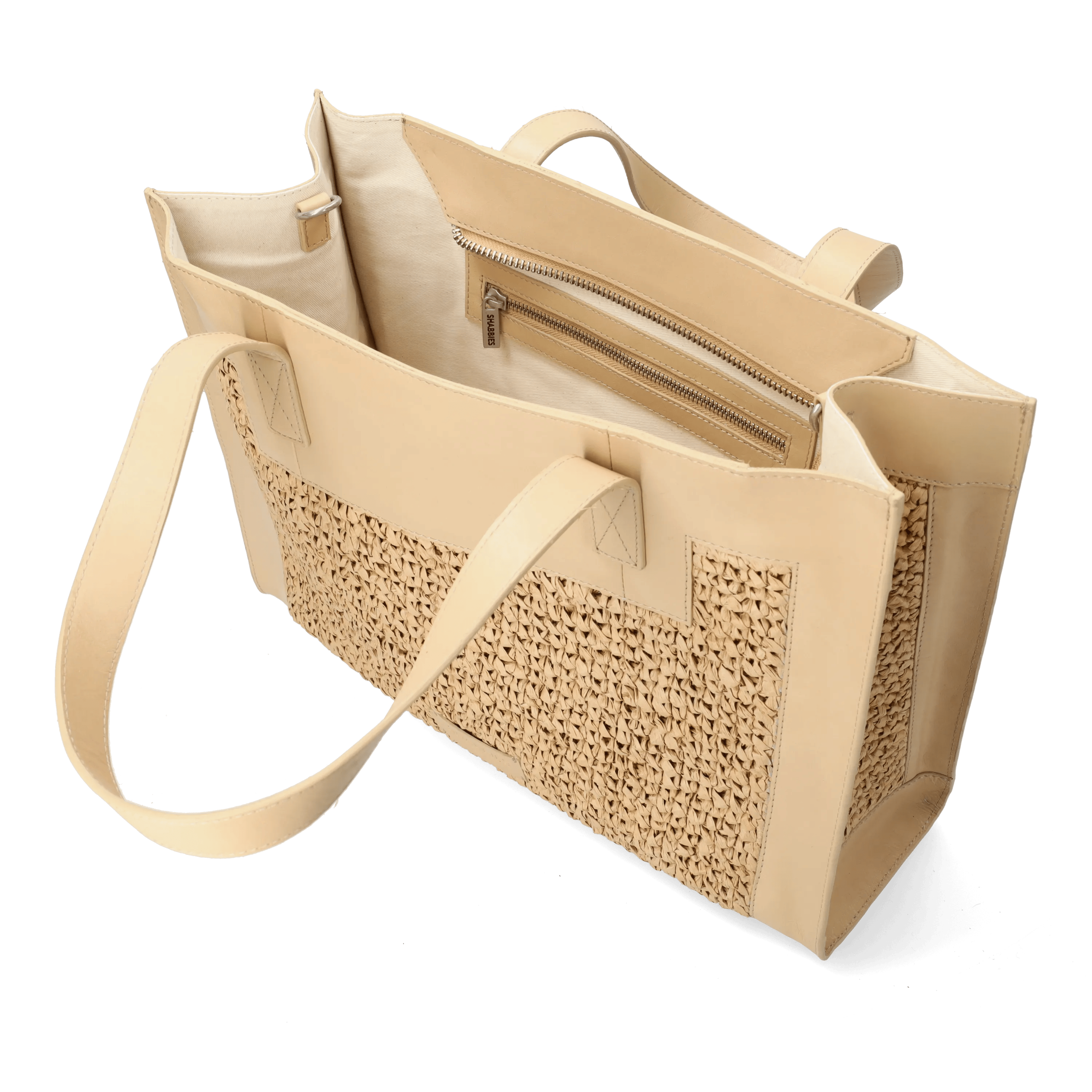 Verena schoudertas Raffia Beige