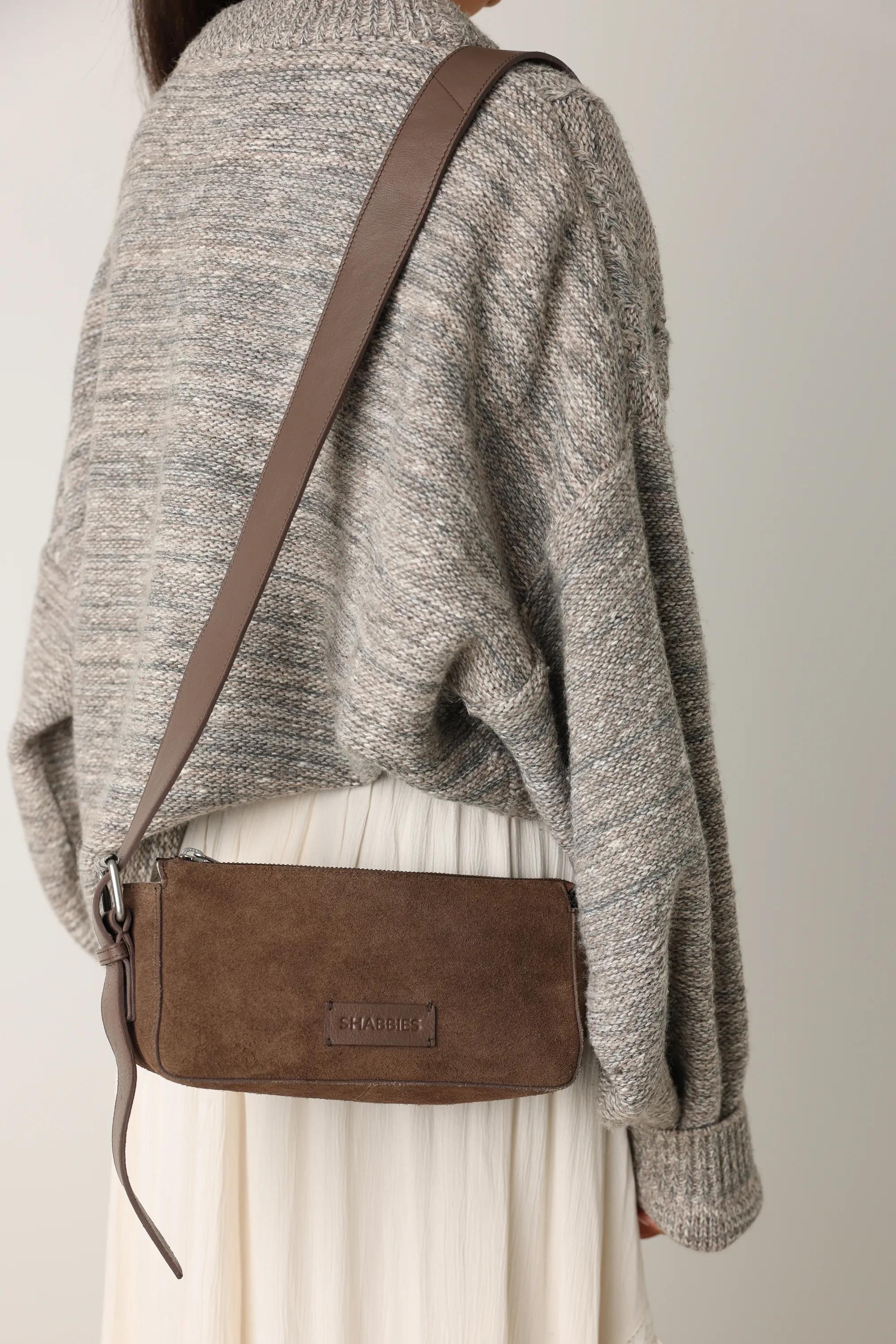 VENICE Shoulderbag oiled suede Taupe