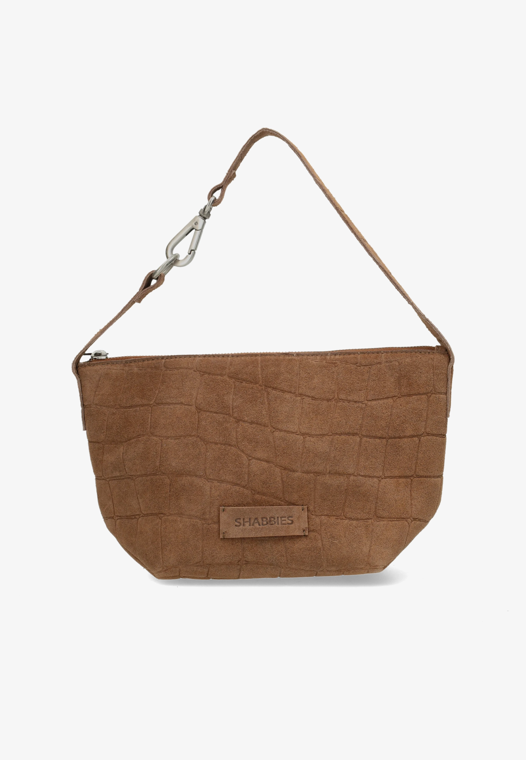 Esra Crossbody Embossed Suede Cognac
