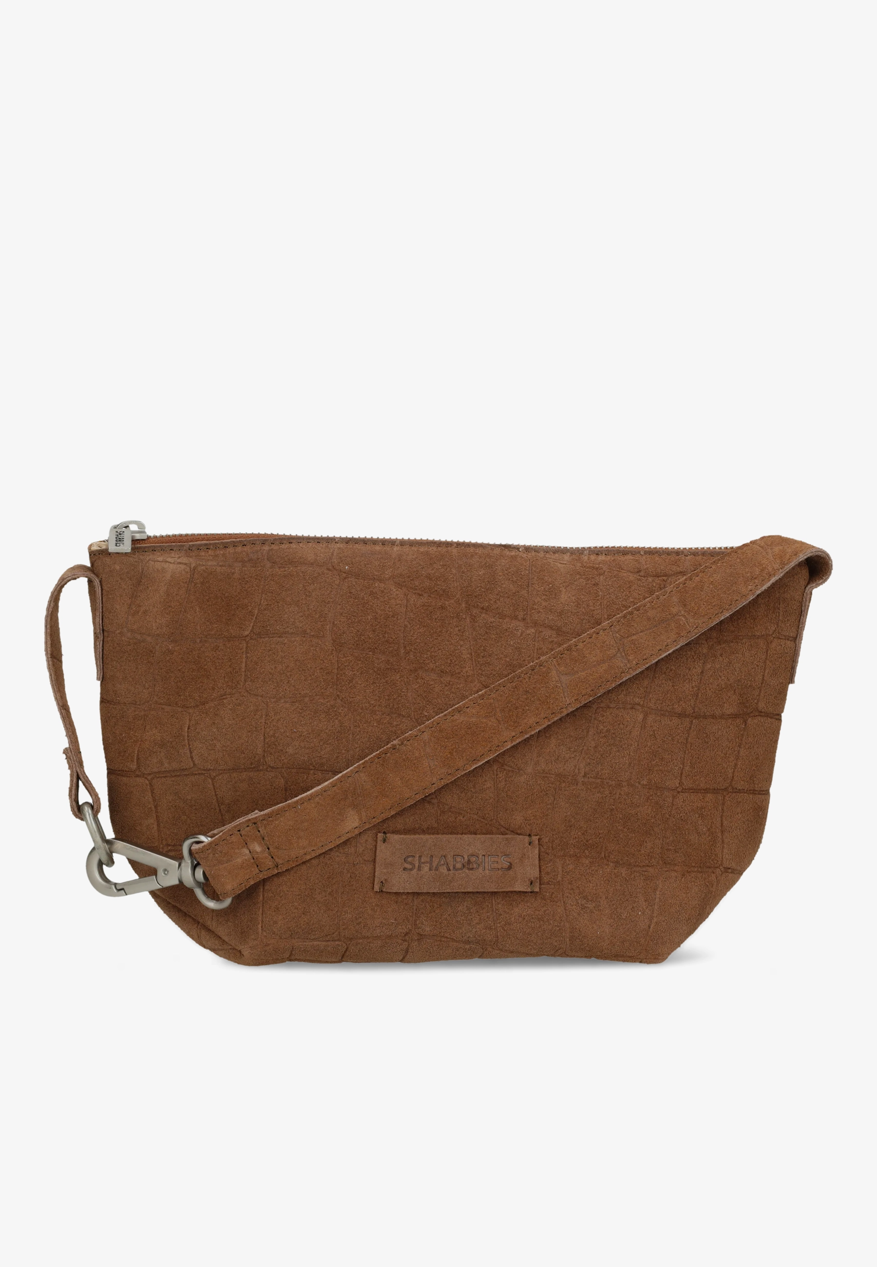 Esra Crossbody Embossed Suede Cognac