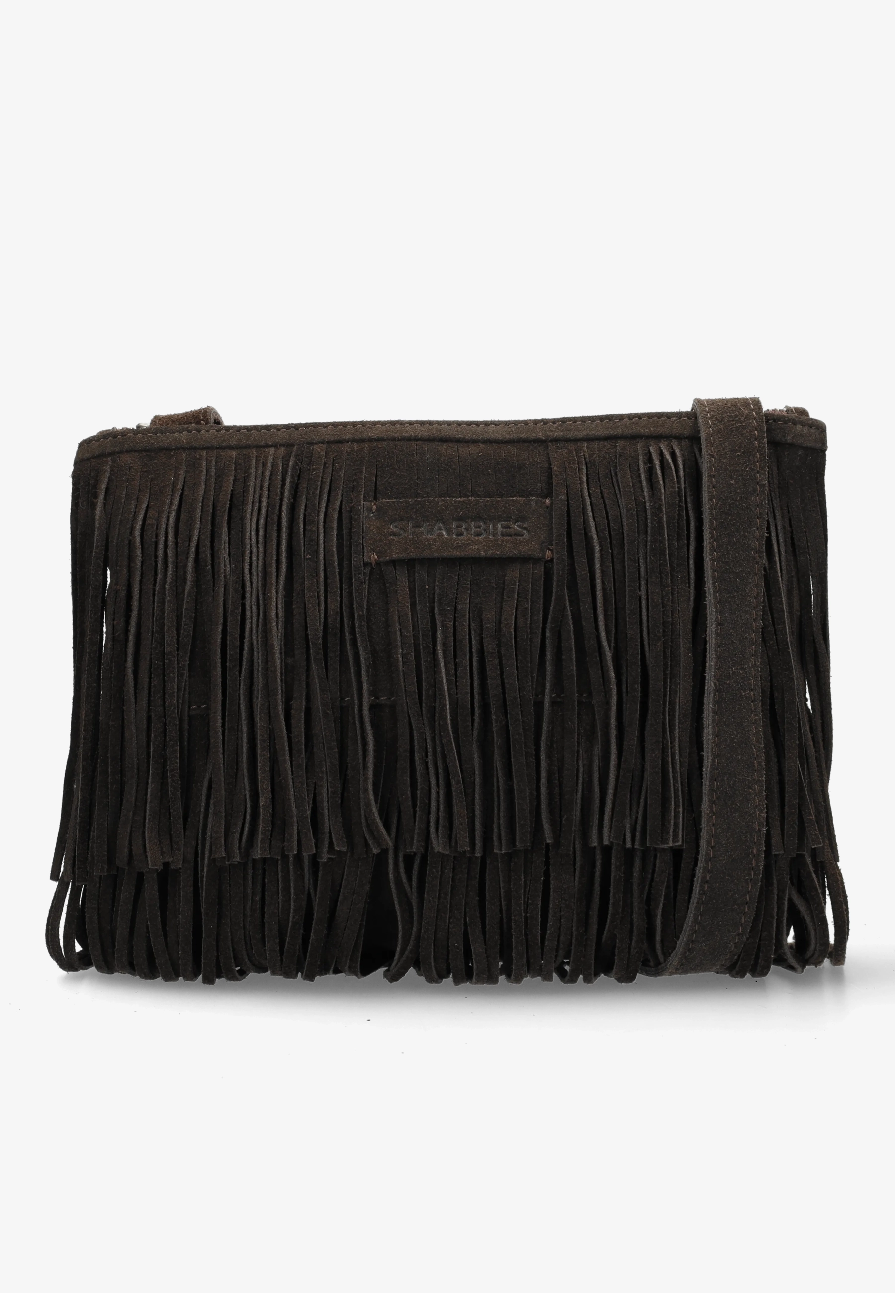 Festival Fringe Crossbody Suede Dark Brown