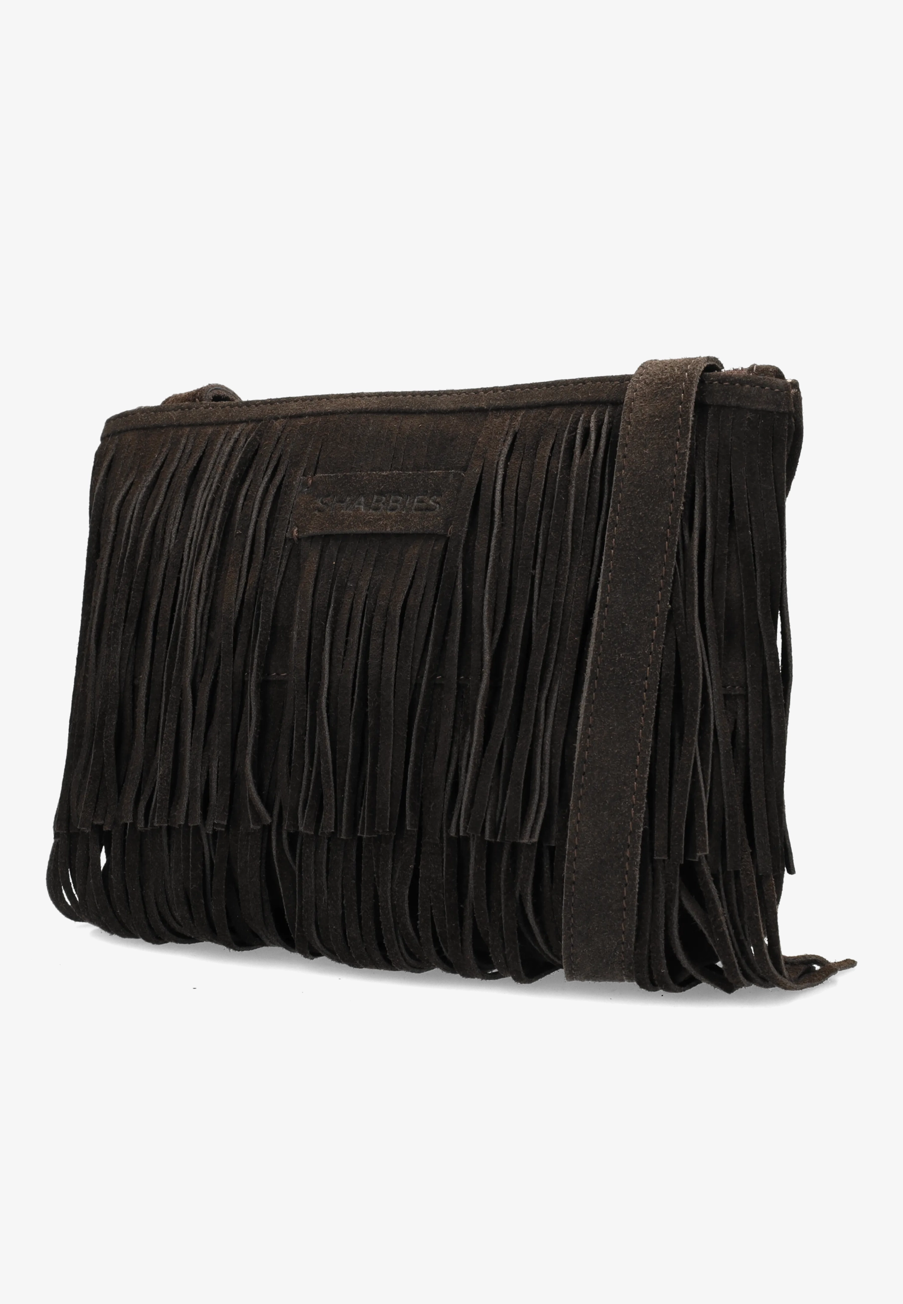 Festival Fringe Crossbody Suede Dark Brown