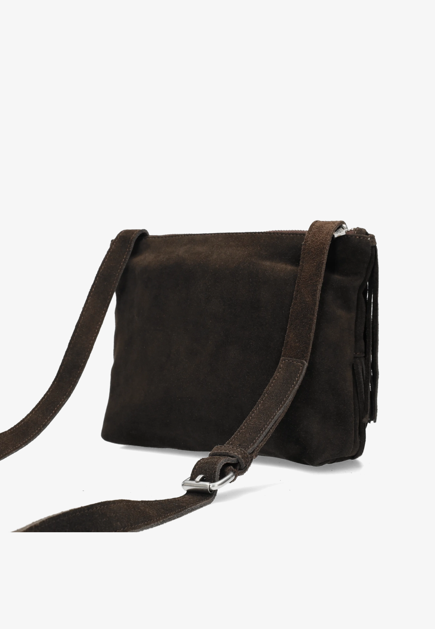 Festival Fringe Crossbody Suede Dark Brown