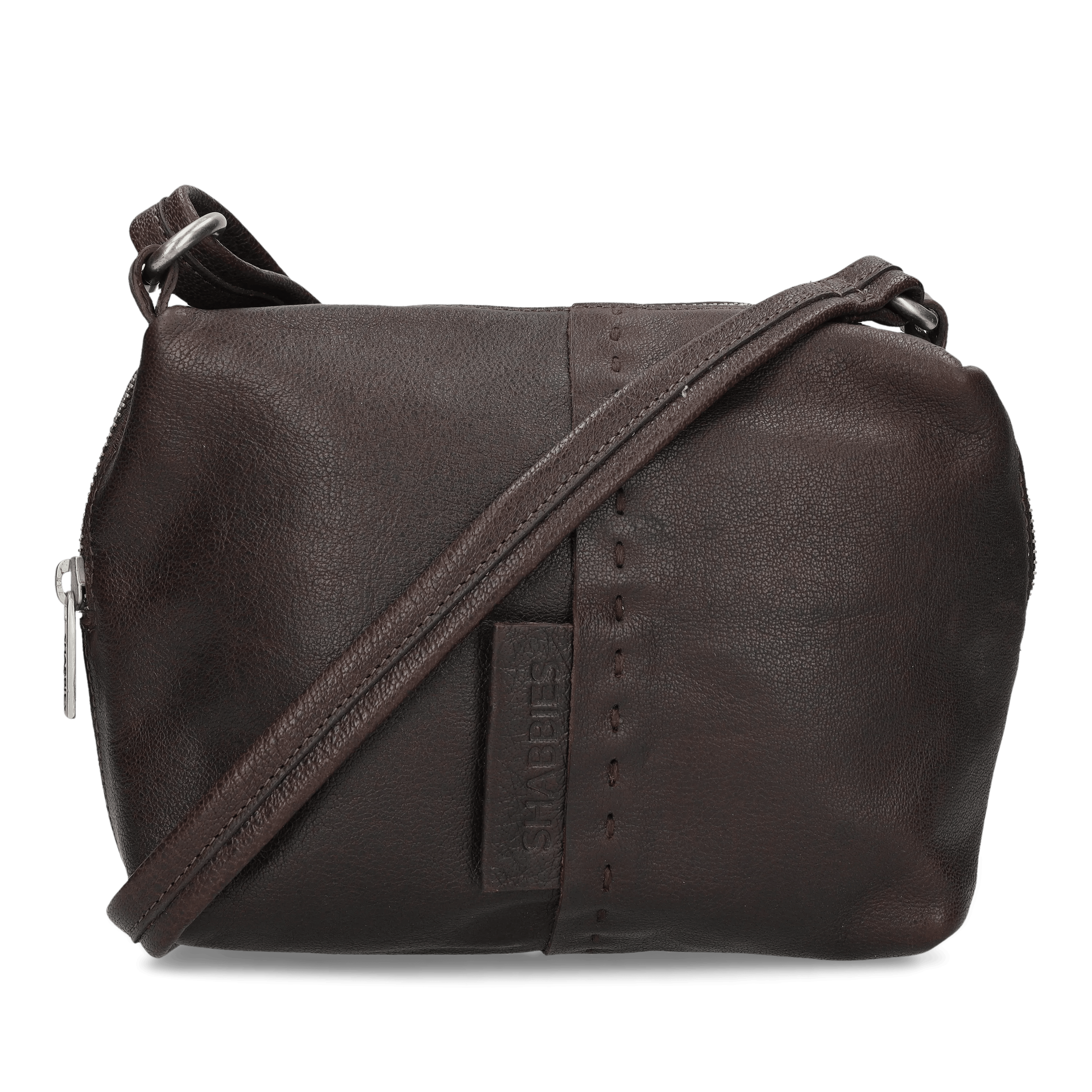 SAAR STITCHED Crossbody leather Brown