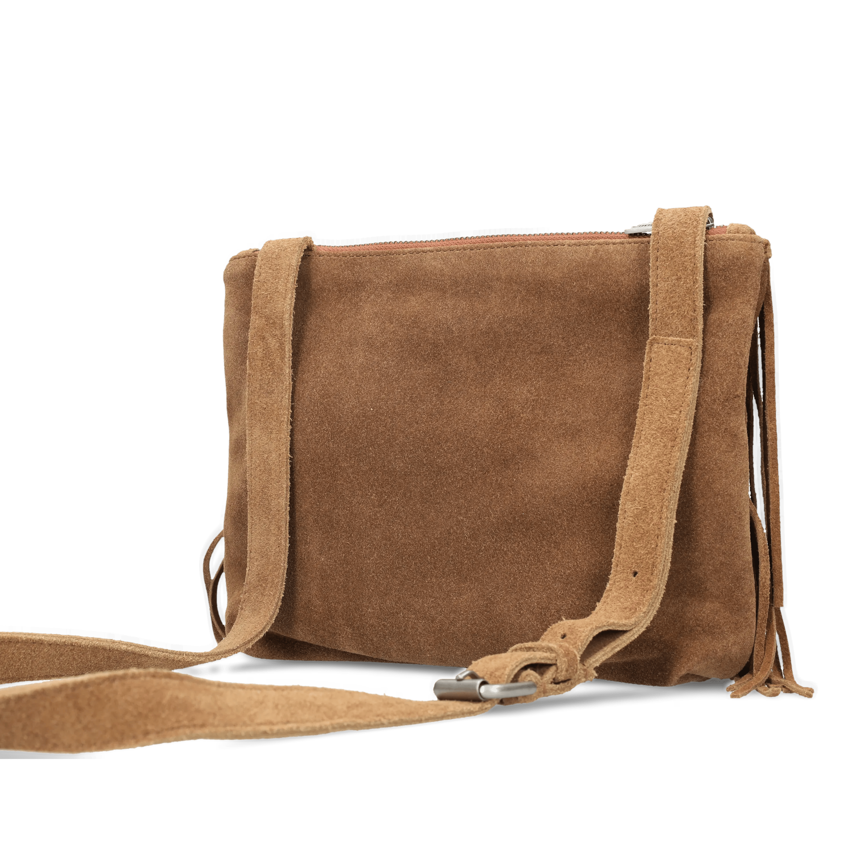 FESTIVAL FRINGE Crossbody oiled suede Cognac