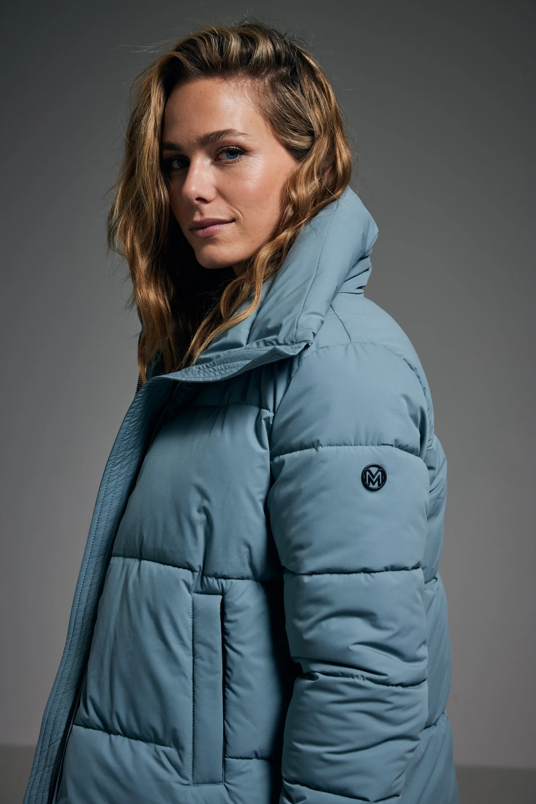 Korte puffer Smoke blue