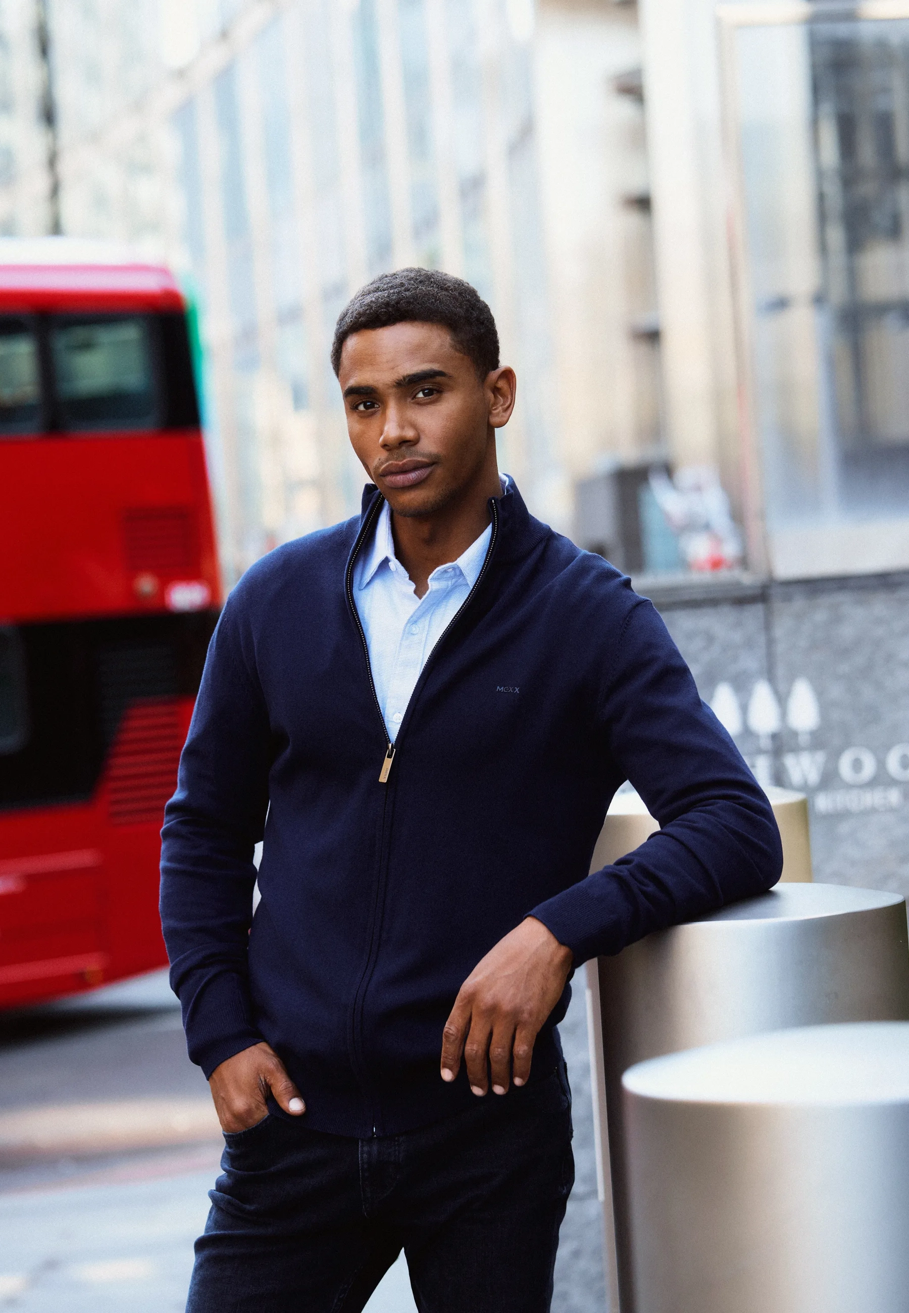 Mexx Men | Mid navy zip-through cardigan