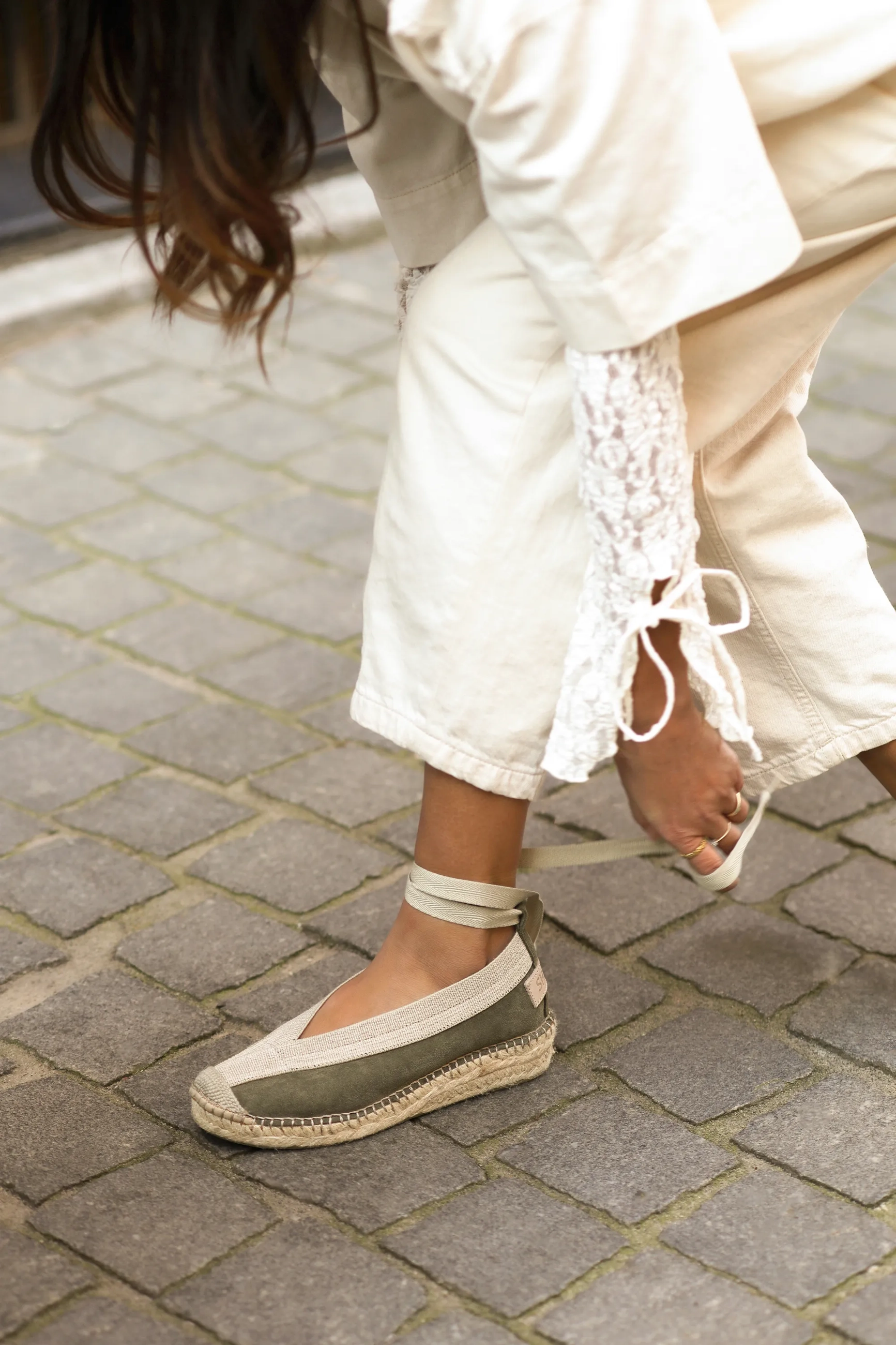 Palma Kimono suède Legergroen