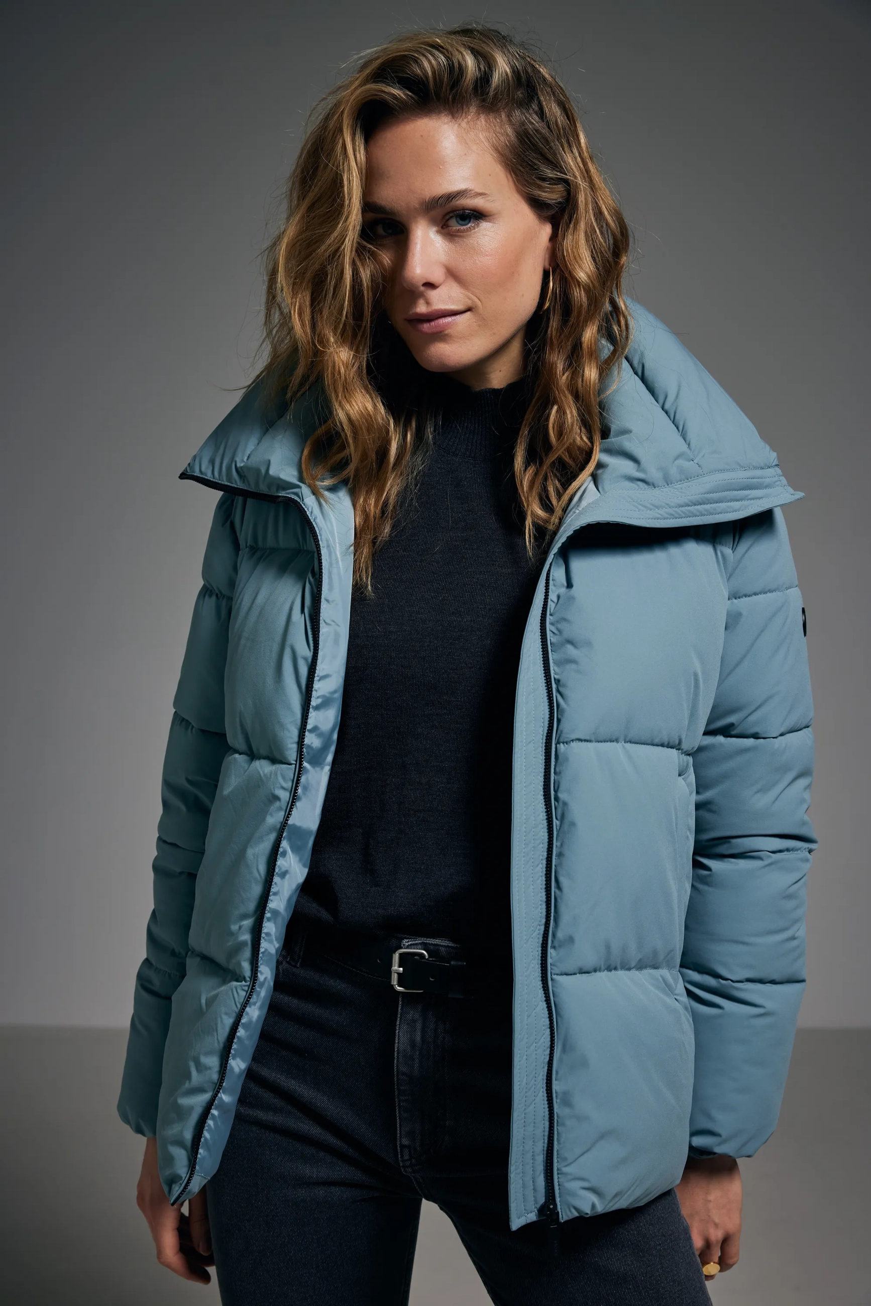Korte puffer Smoke blue