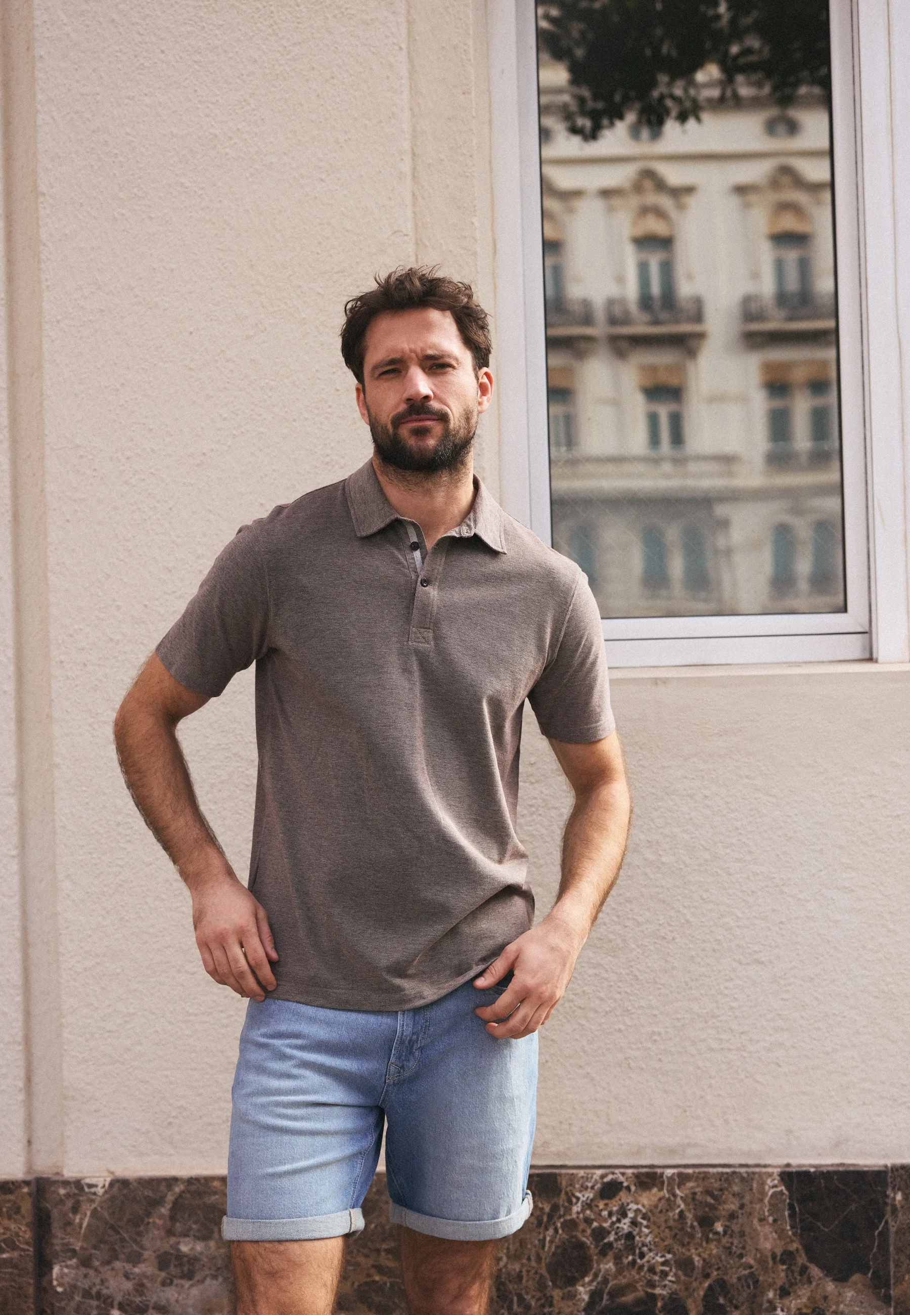 End On End Piqué Polo Donkerbruin 