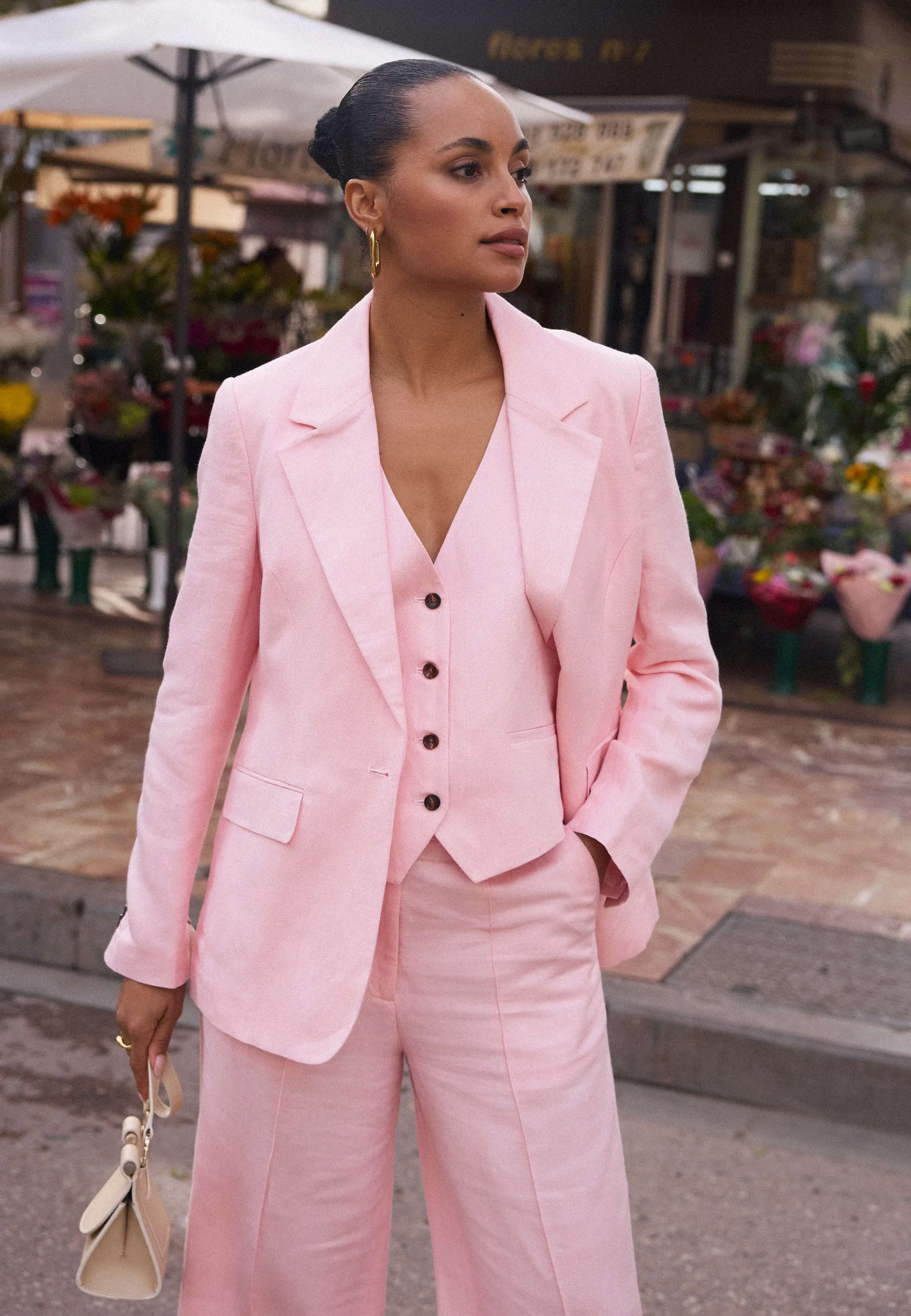 Linen Blazer Light Pink