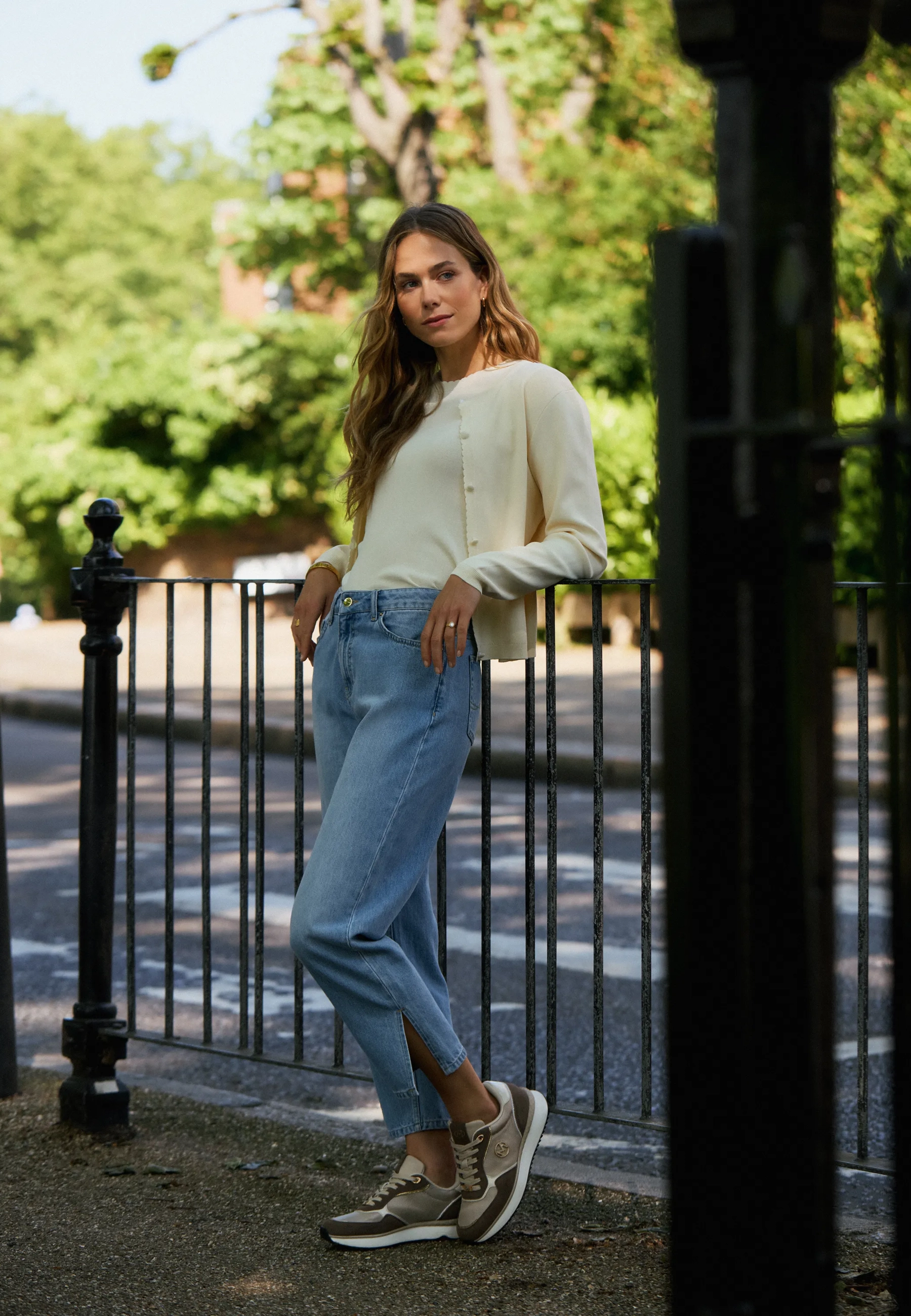 Gerbera gebreide top korte mouw Crème