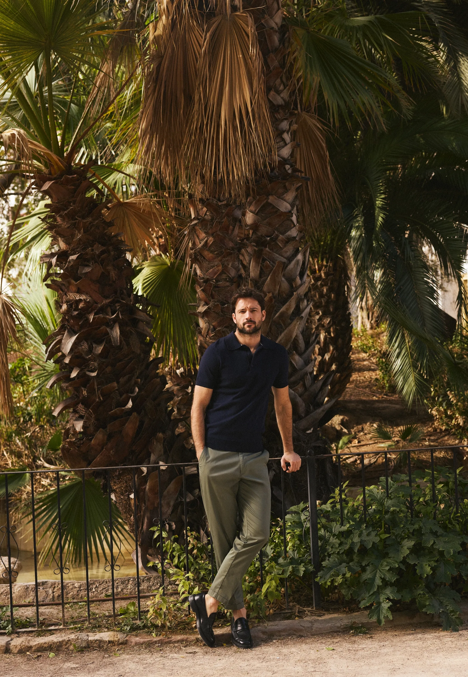 Gebreide Polo Mid Navy