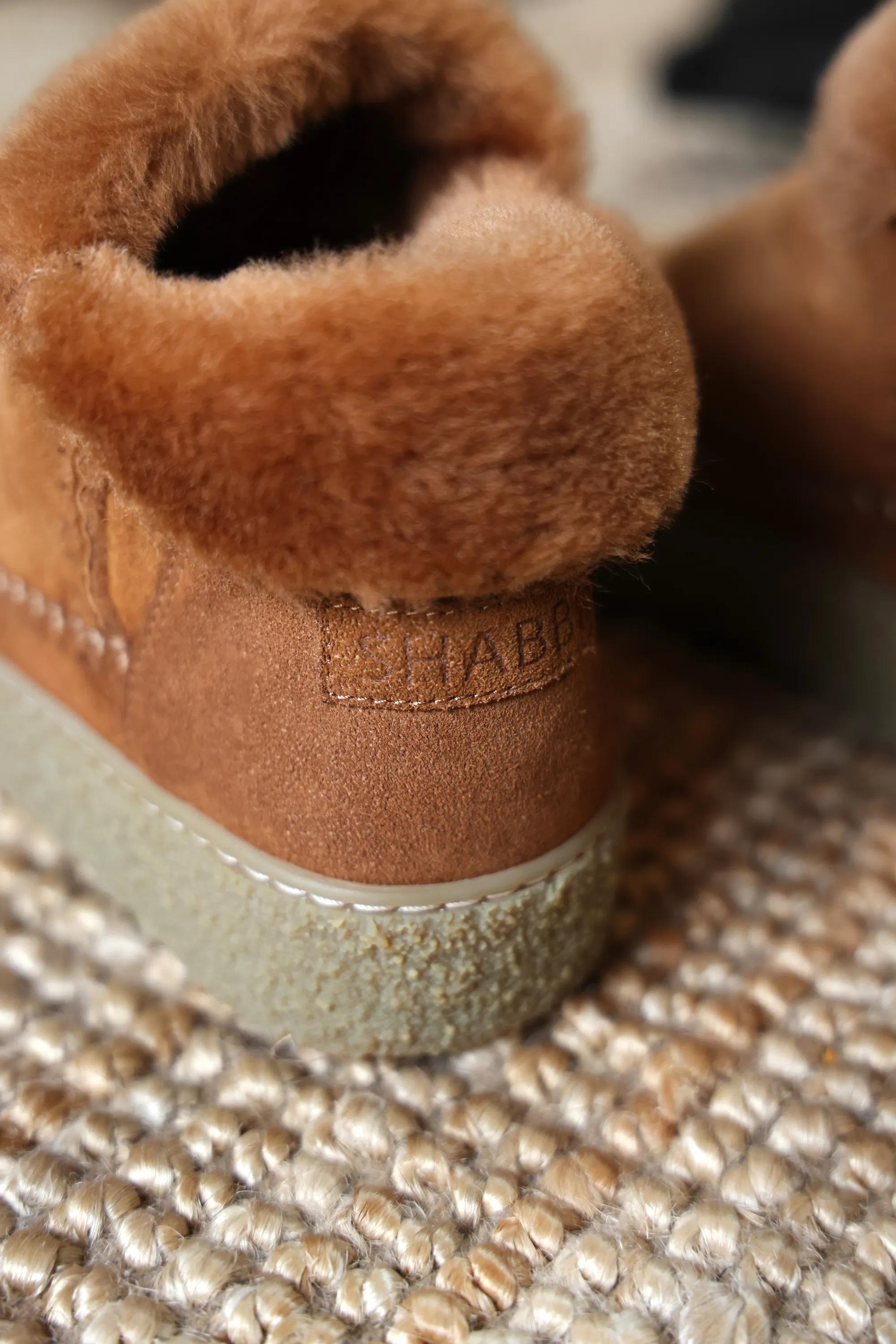 Shabbies Amsterdam Dames | Cognac enkellaarsjes