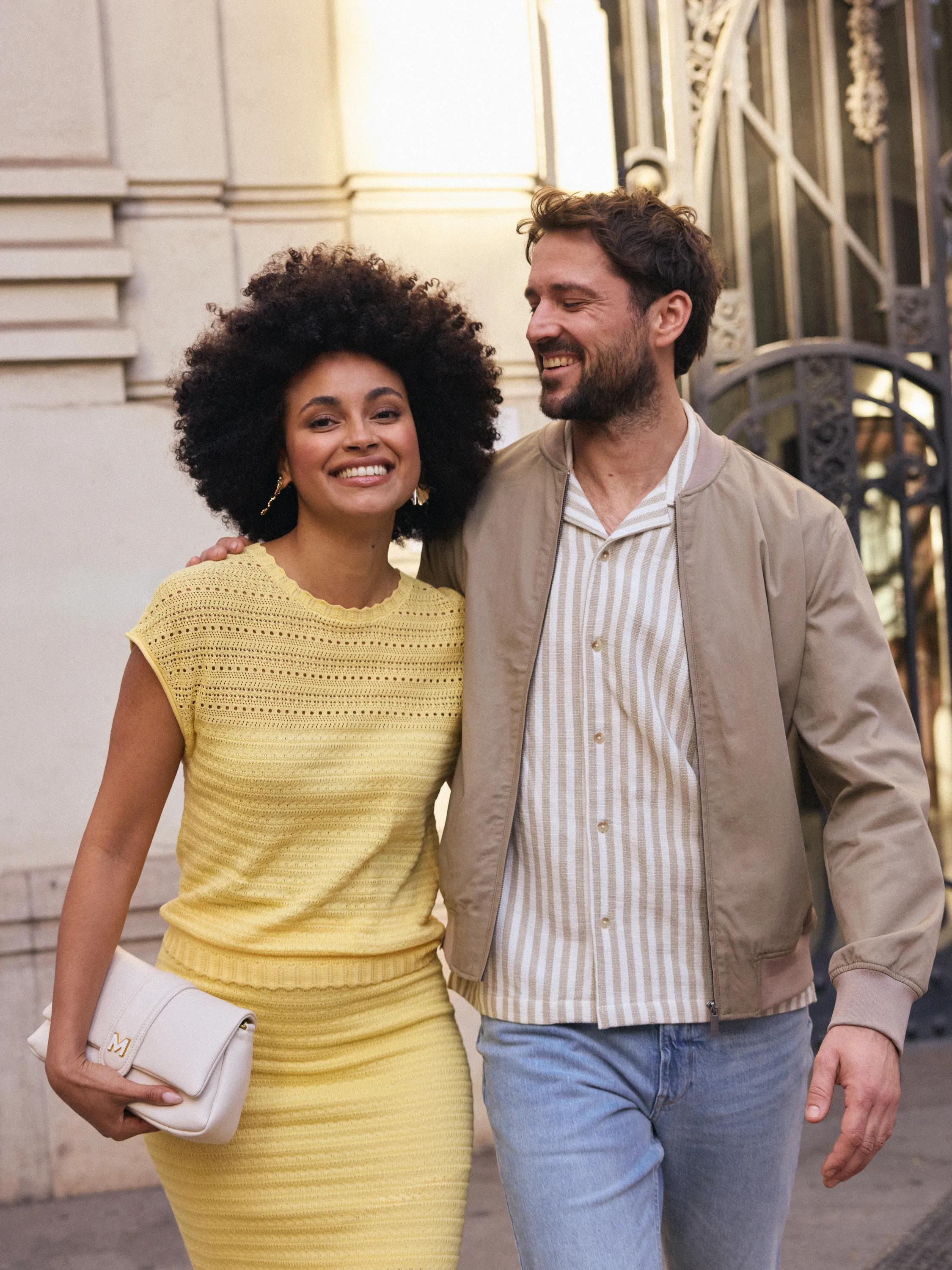 Ajour Capsleeve Top Light Yellow