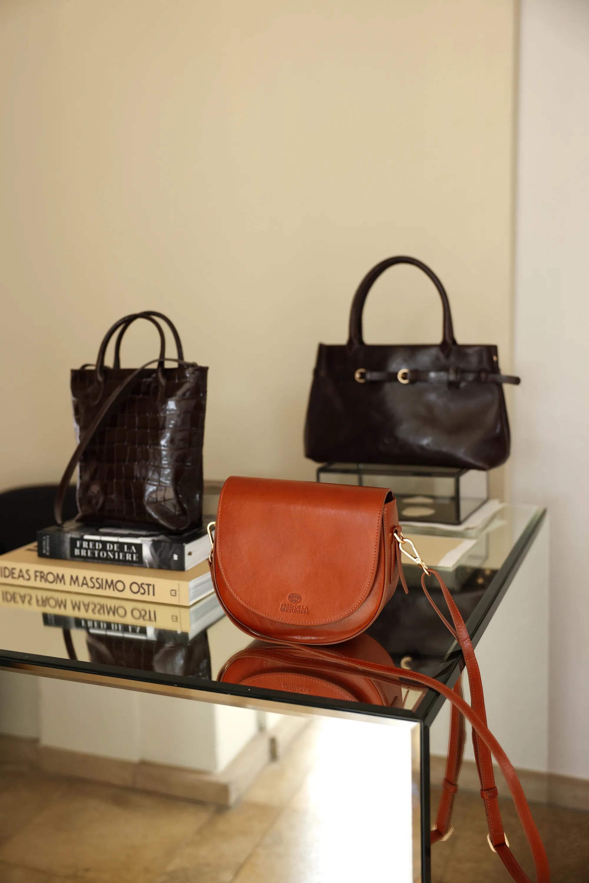 MAE HANDBAG Leather Dark Brown