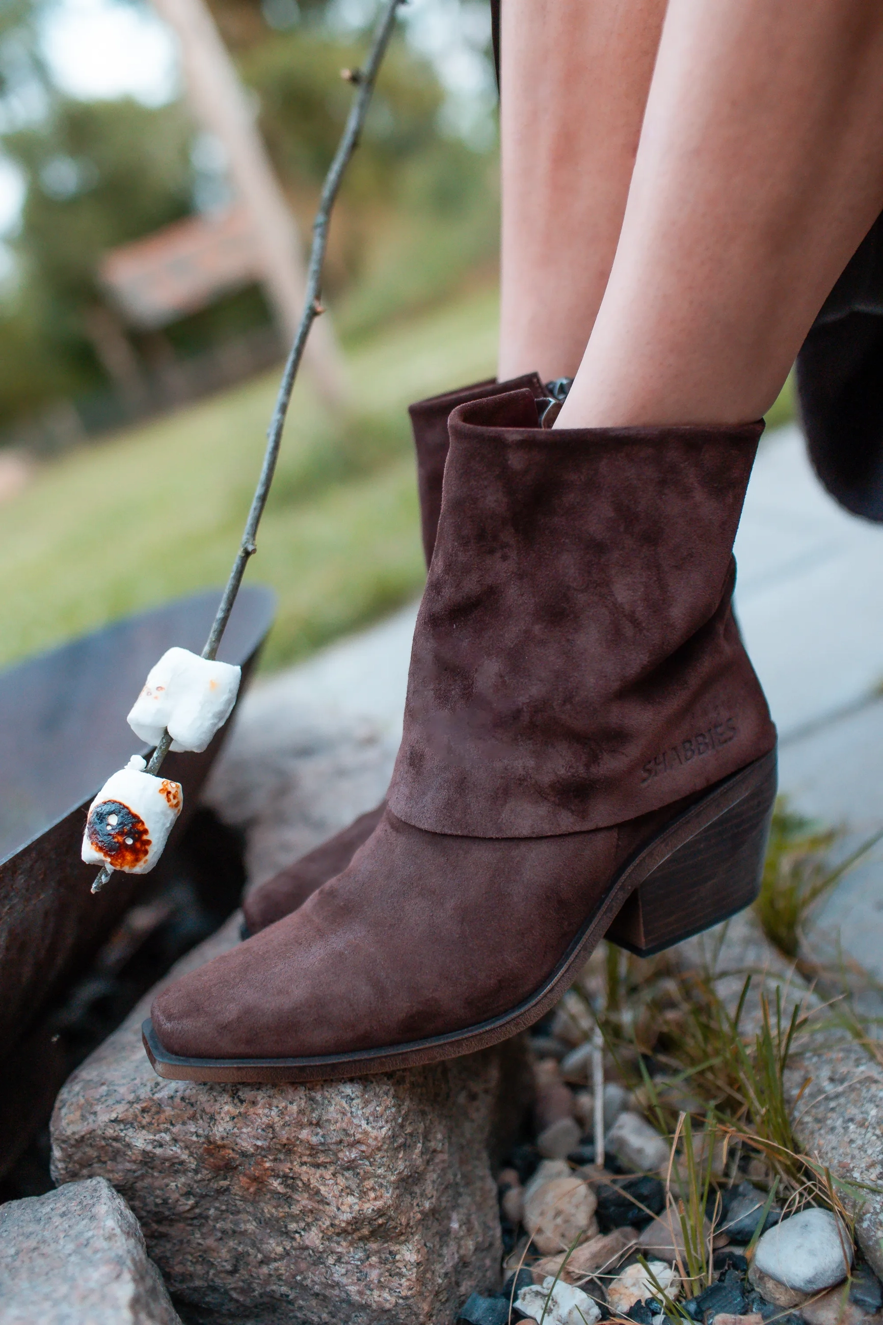 Jaira Double enkellaars Suède Donkerbruin