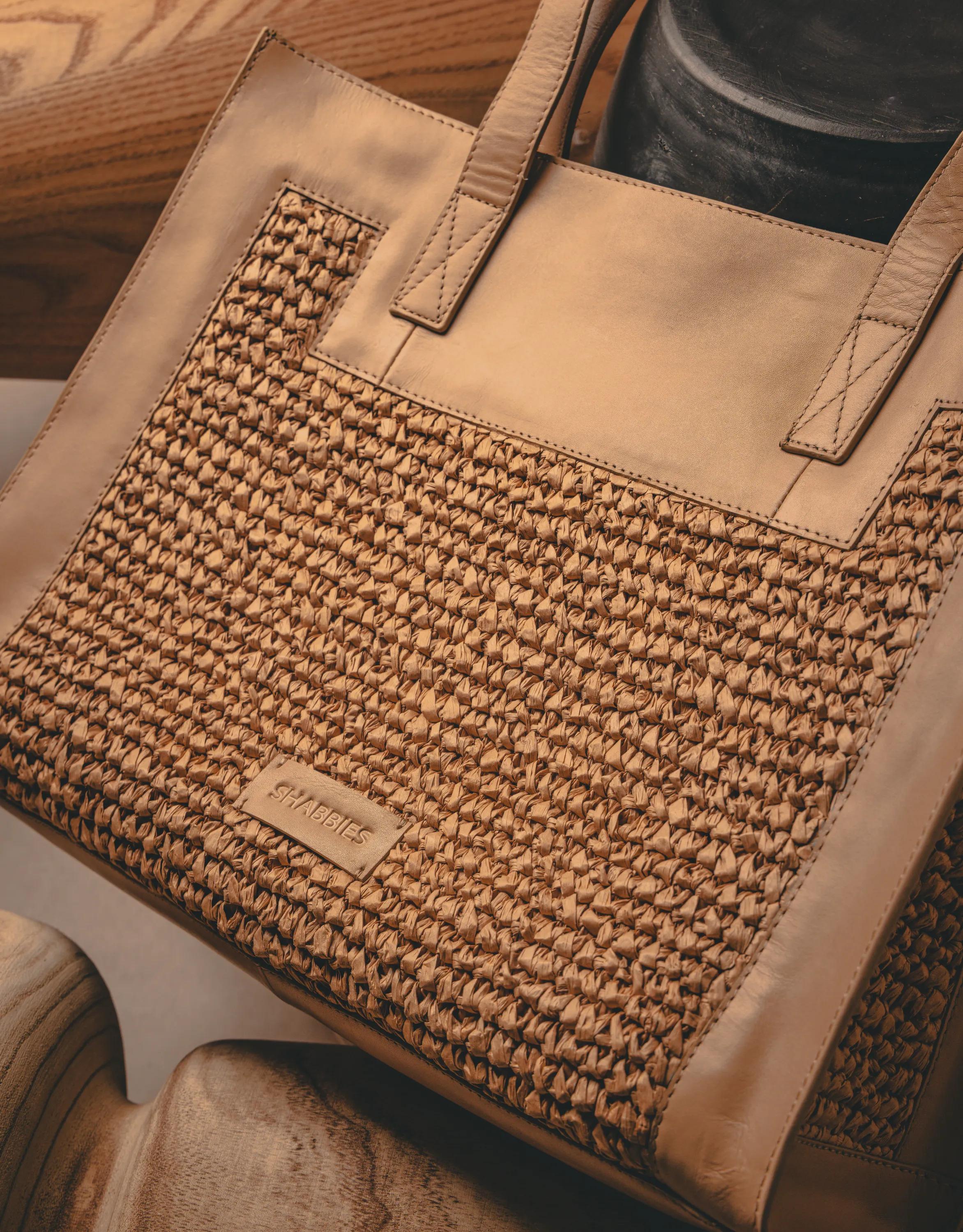 Verena schoudertas Raffia Beige