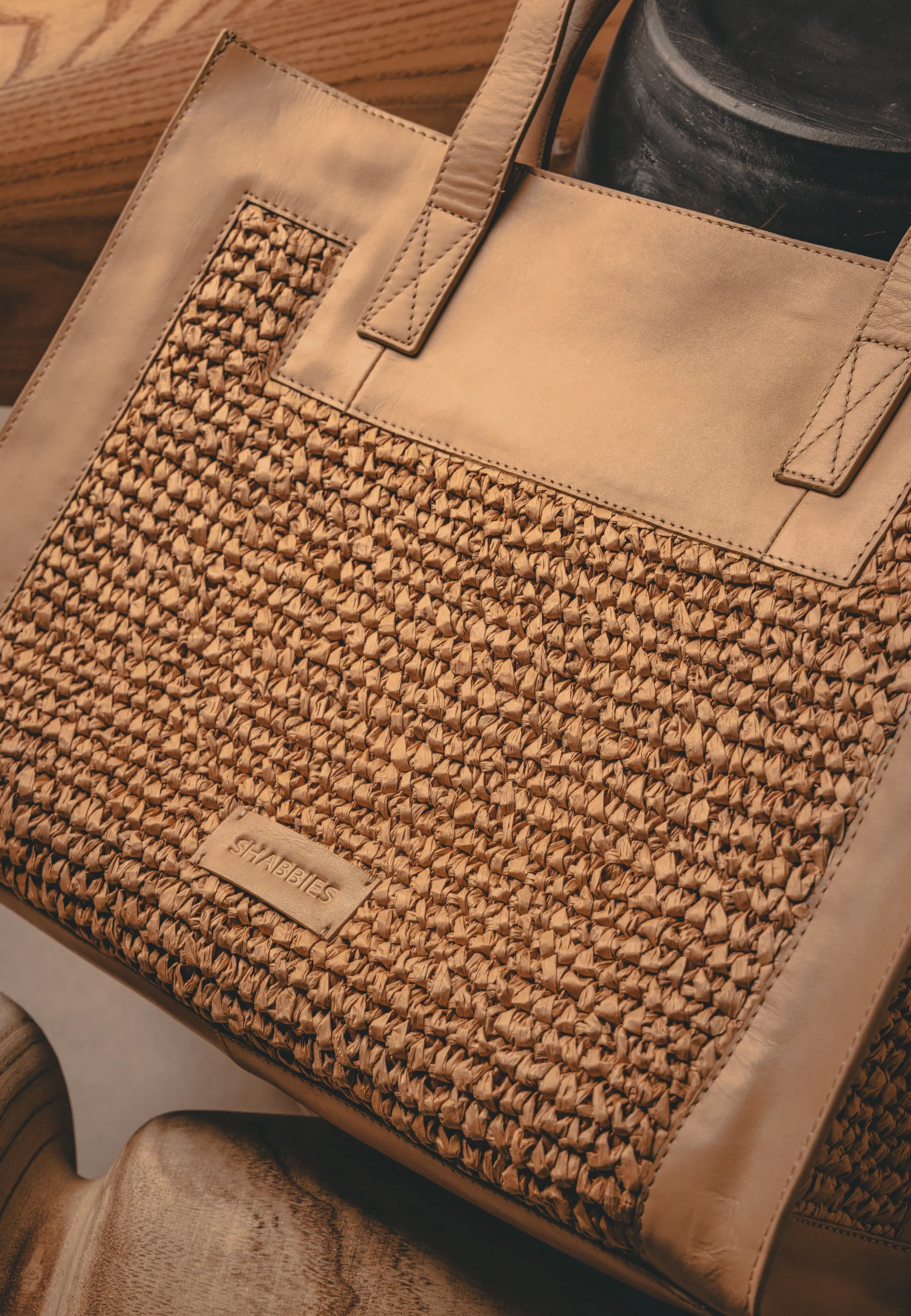 Verena Shoulderbag Raffia Beige