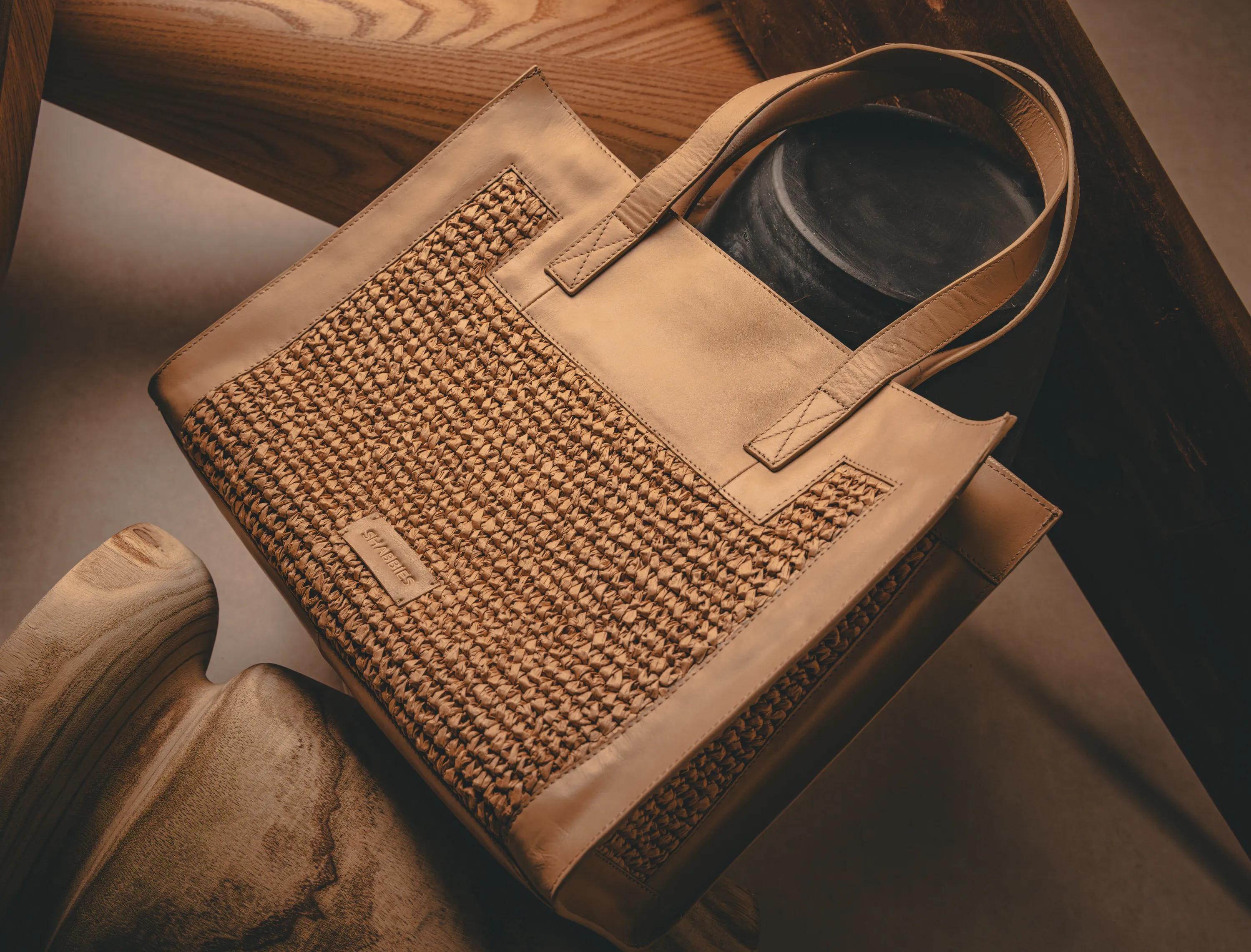 Verena schoudertas Raffia Beige