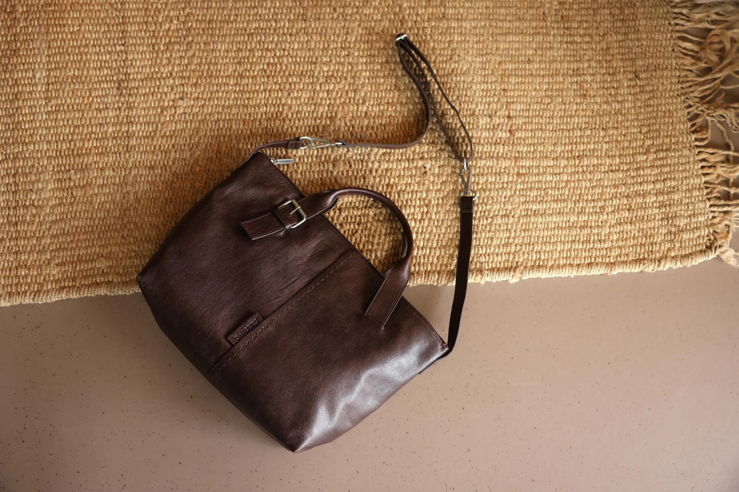 ESSIE STITCHED  Laptopbag leather Brown