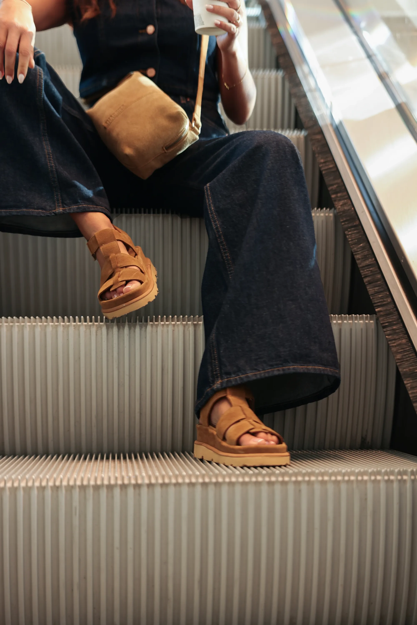 Wana Sandal Suede Cognac