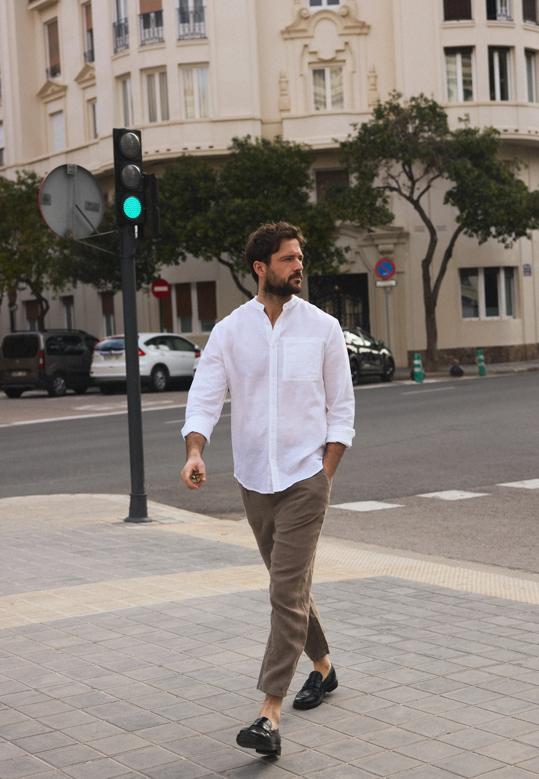 Linnen broek Middenbruin