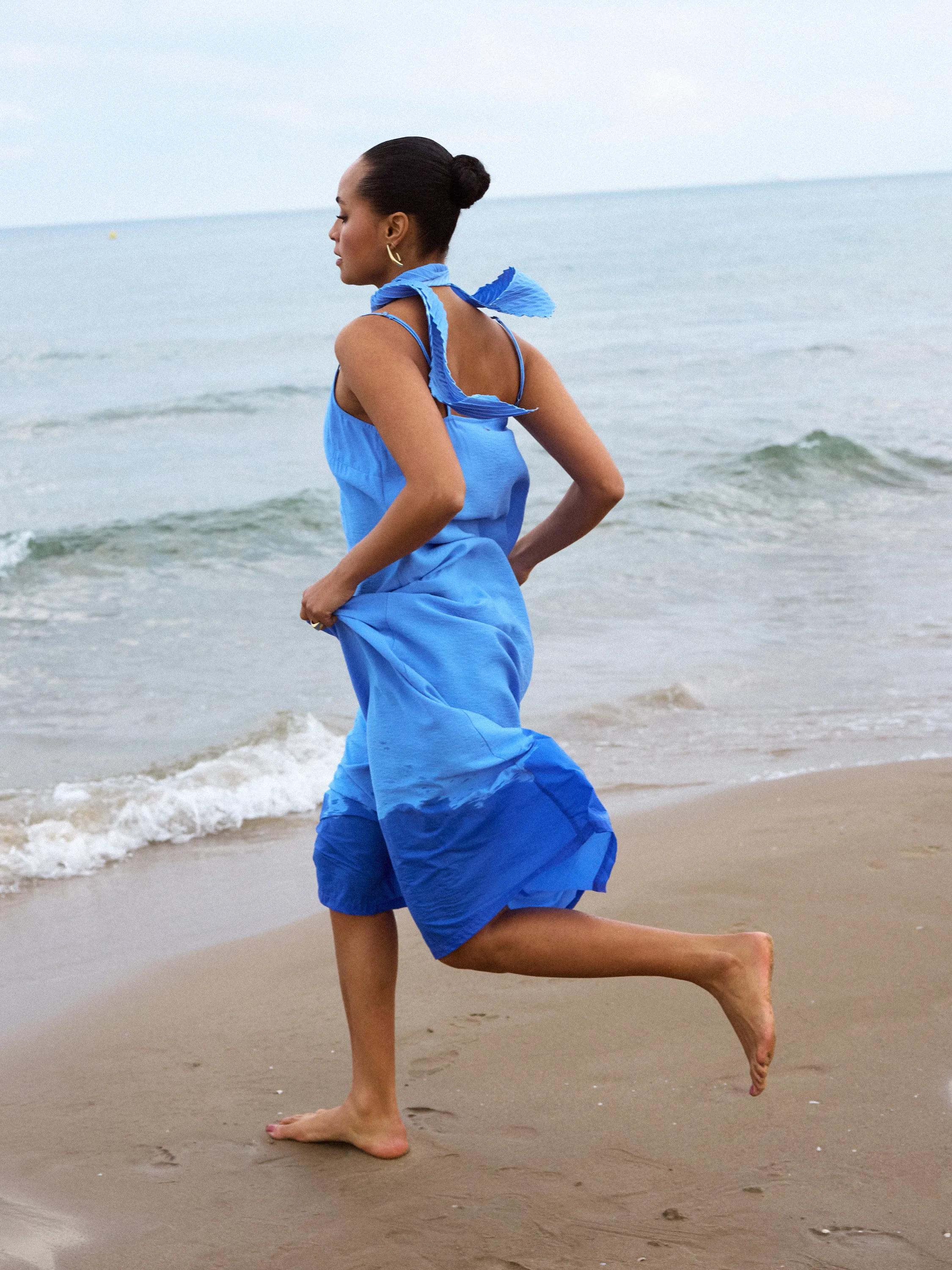 Hammered slip dress Felblauw