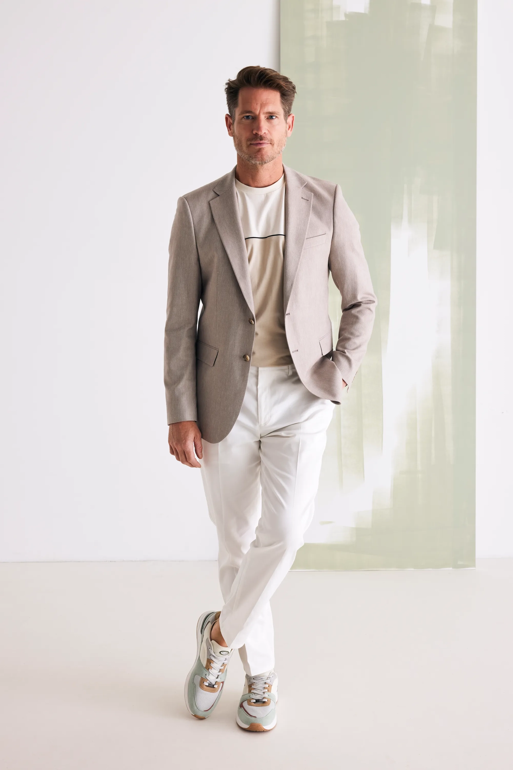 Colorblock T-shirt Regular Fit Sand