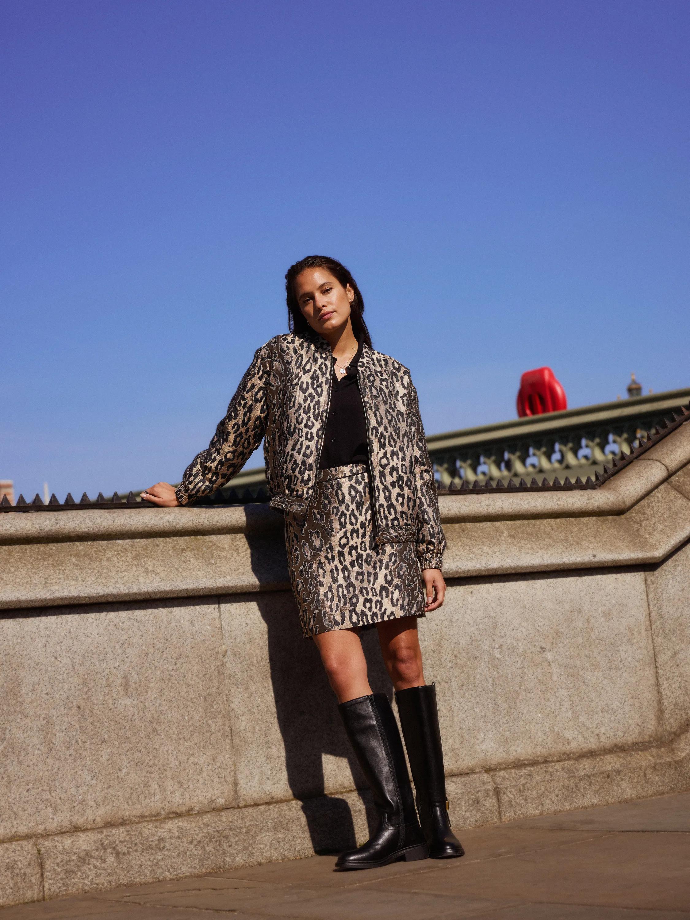 Animal Jacquard Rok Bruin