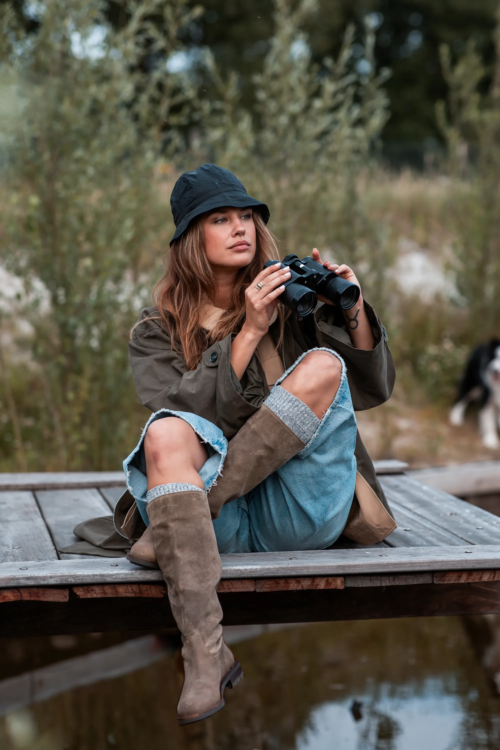 Alyd Tuba gewaxt suède Taupe