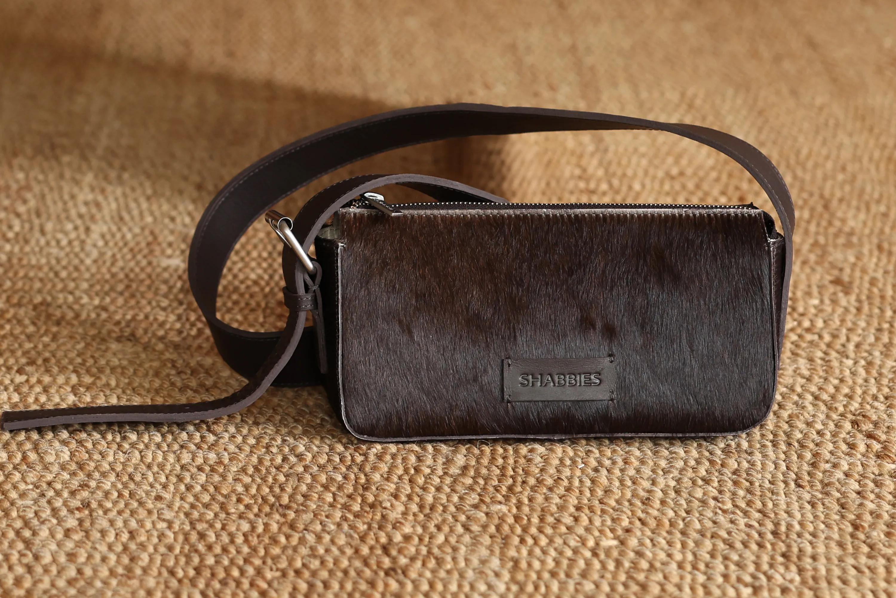 VENICE Shoulderbag Pony Leather Dark Brown