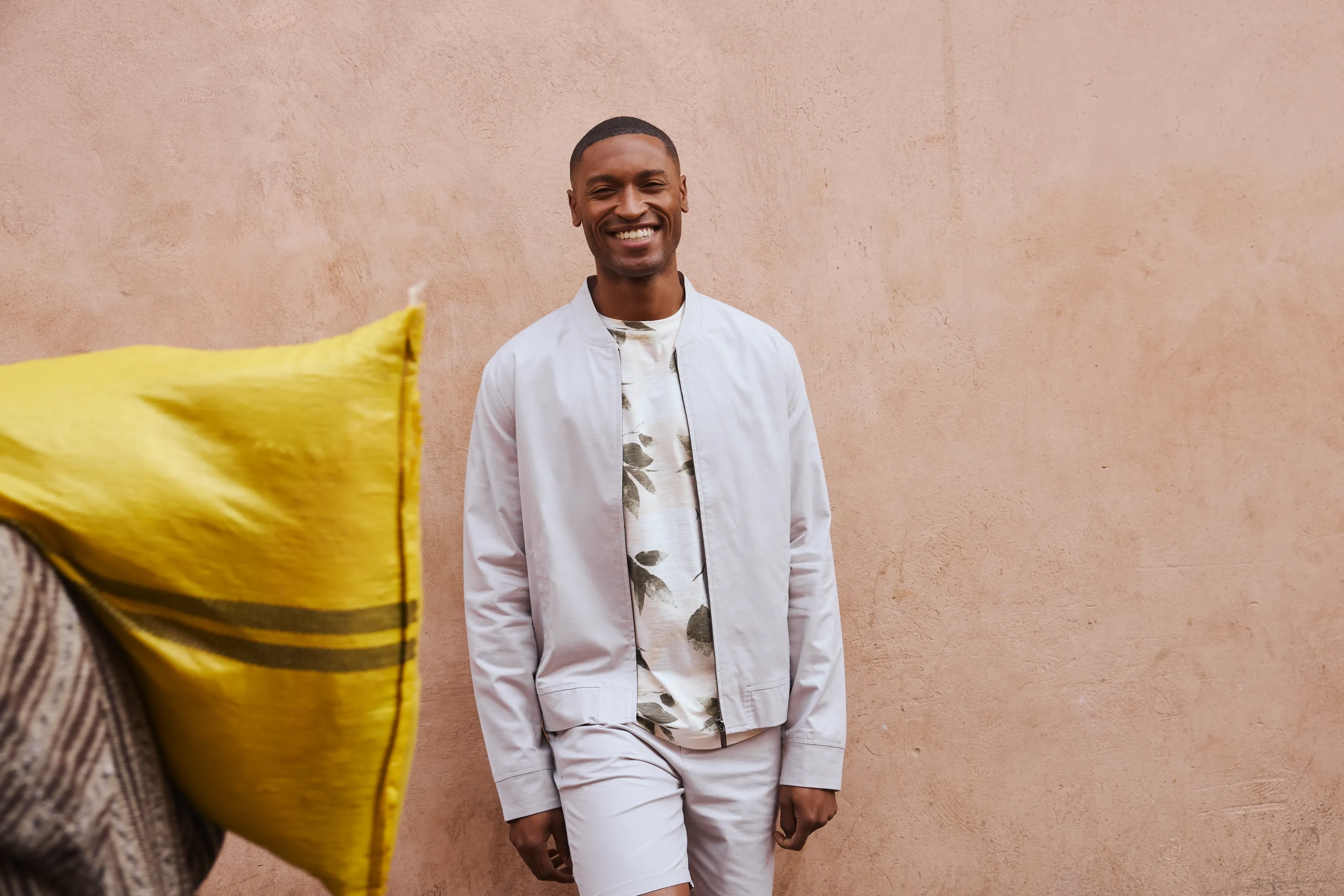 Allover Leaf Print T-shirt Off White