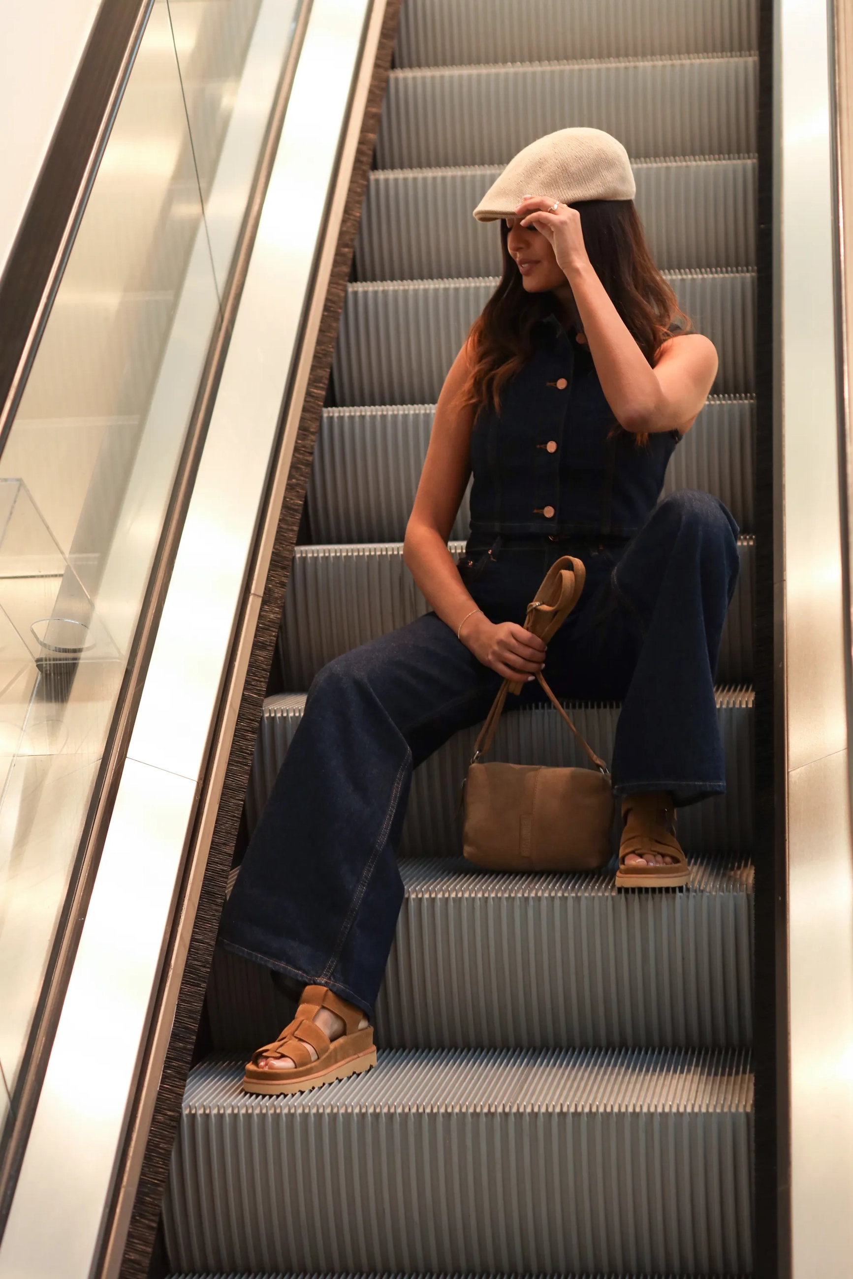 Wana Sandal Suede Cognac