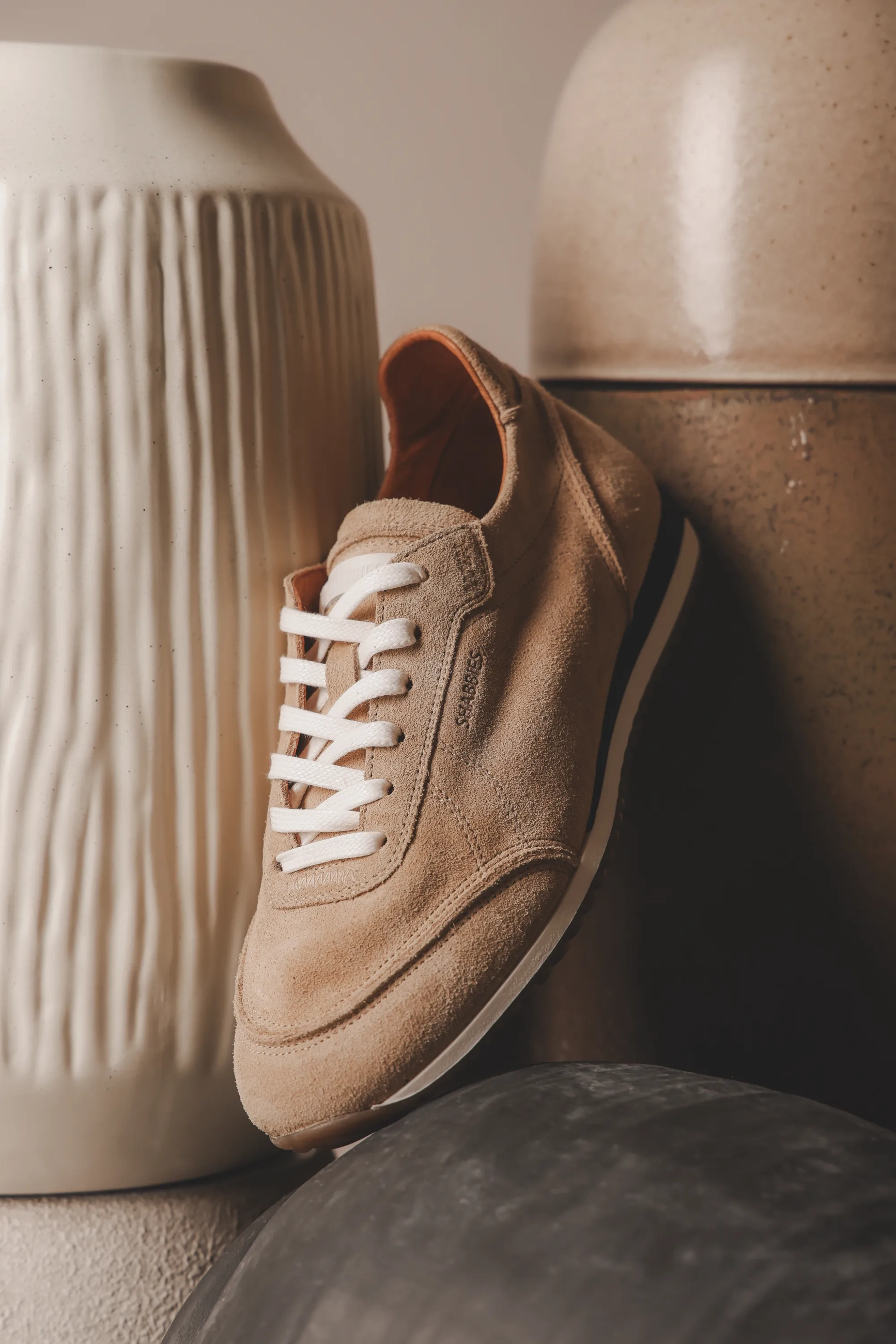 Taya Base sneaker Suède Zand