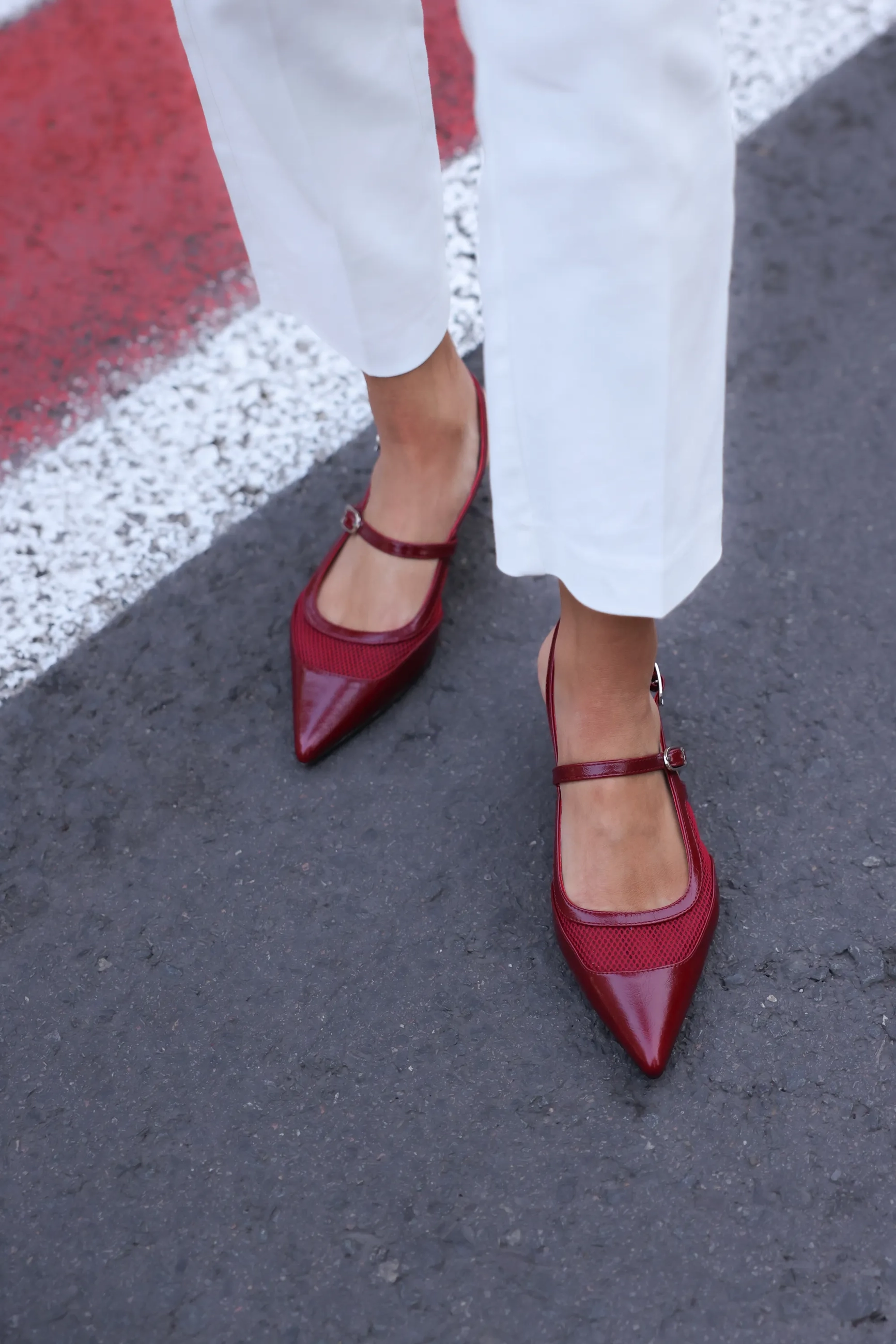 Tory Suki slingback pump donkerrood