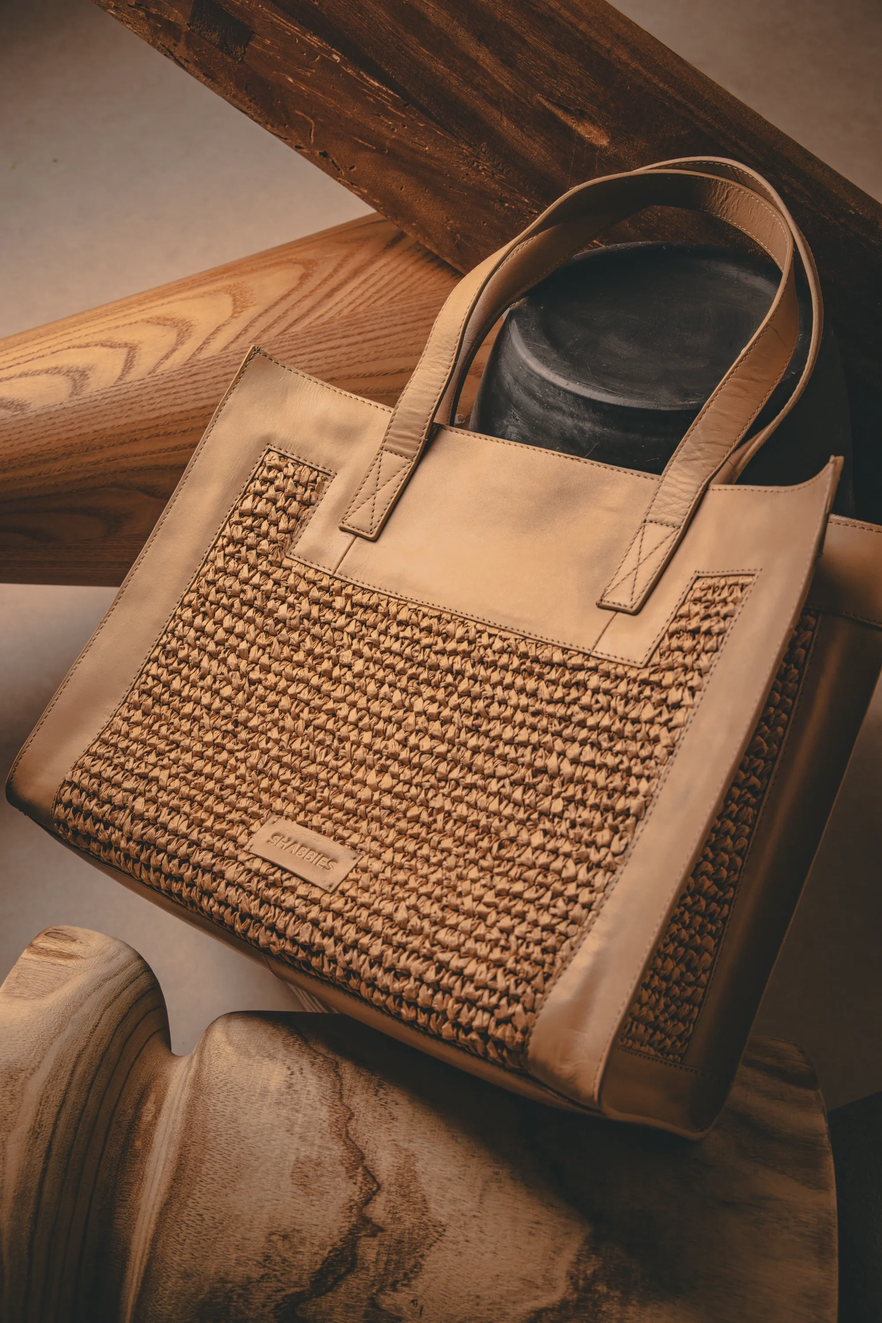 Verena Shoulderbag Raffia Beige