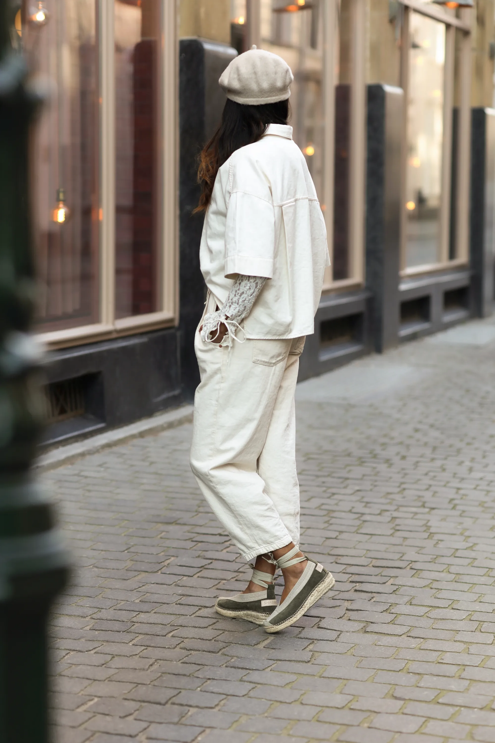 Palma Kimono suède Legergroen