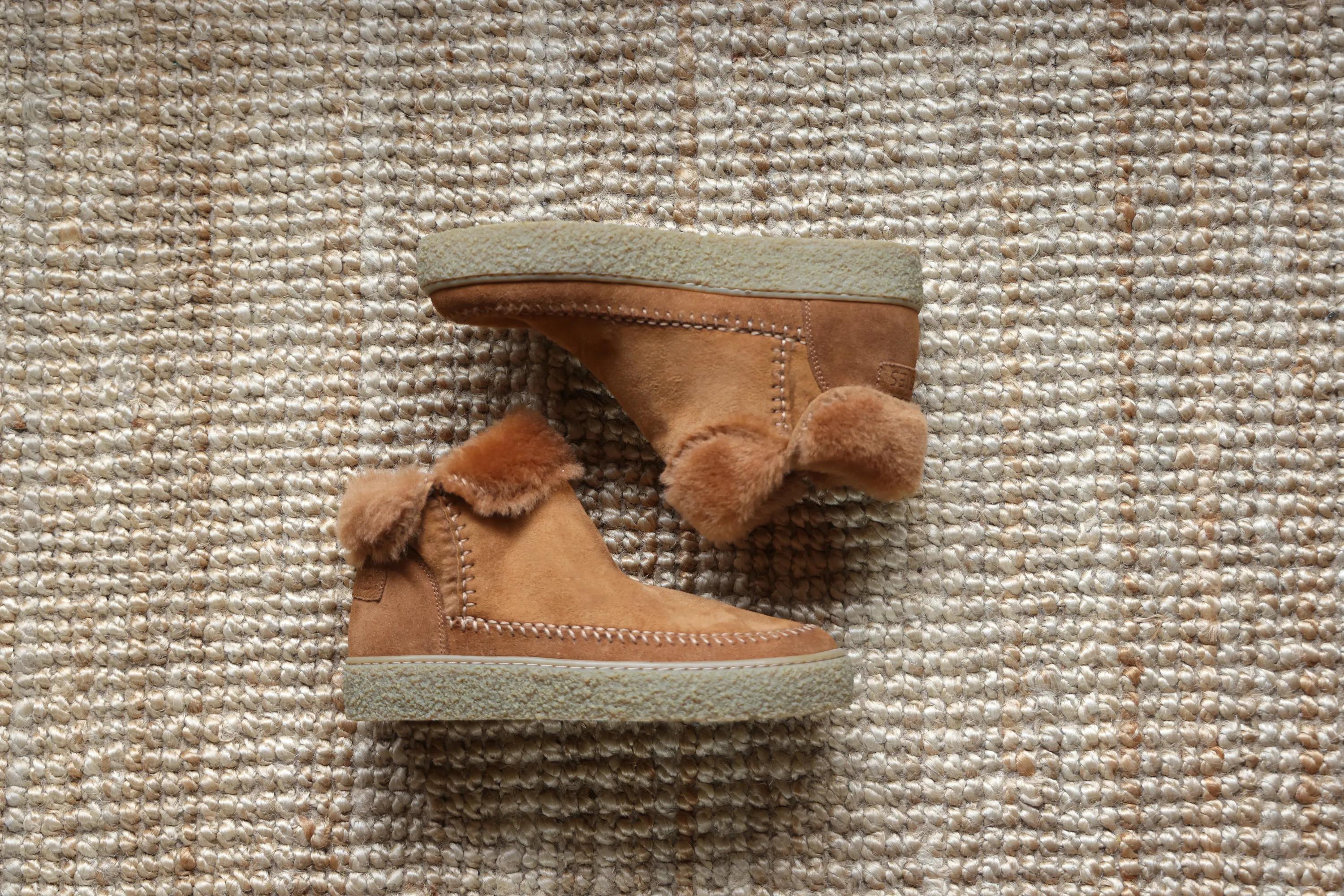 Shabbies Amsterdam Dames | Cognac enkellaarsjes