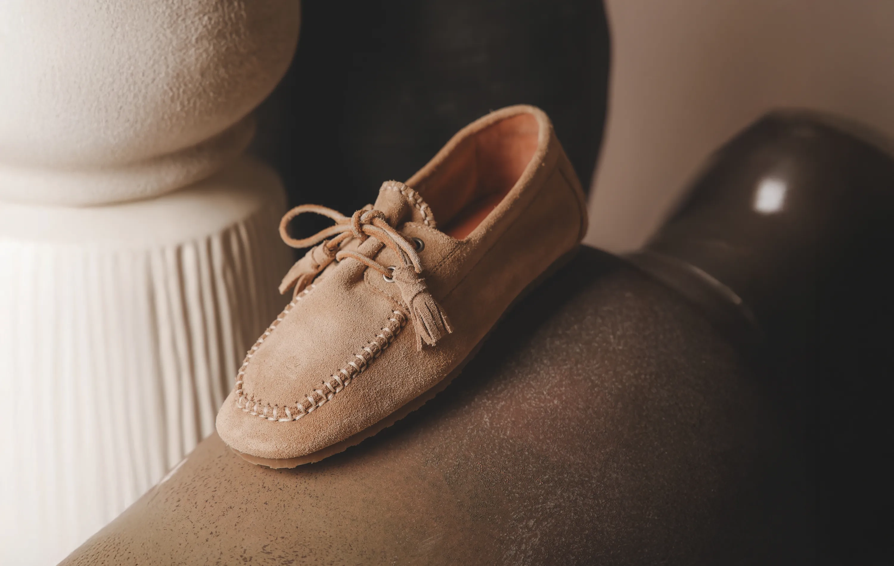 Ciska Mocca mocassin Suède Beige