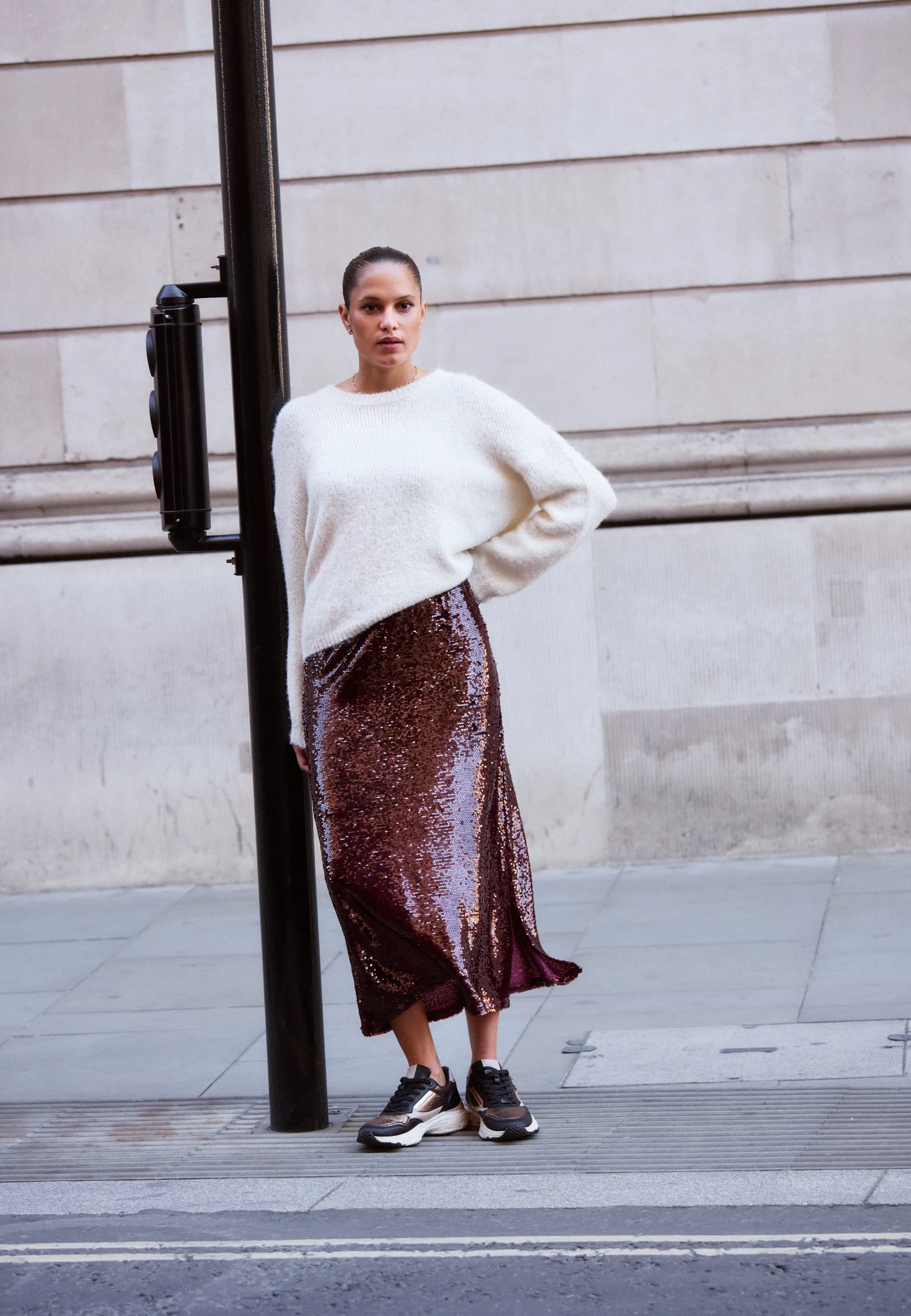 Mexx Dames | Zwart/bruine sneakers