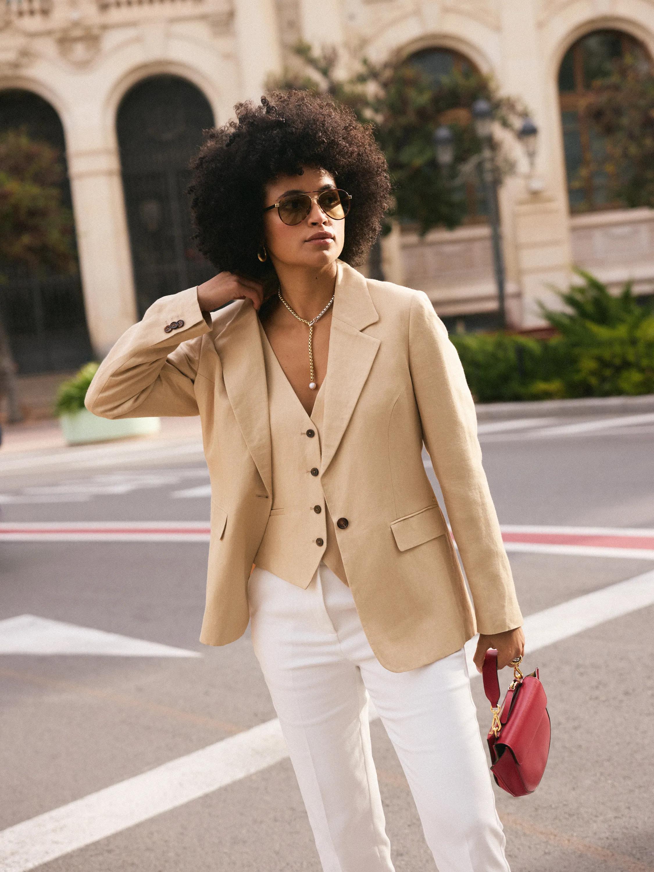 Linen Blazer Light Tan