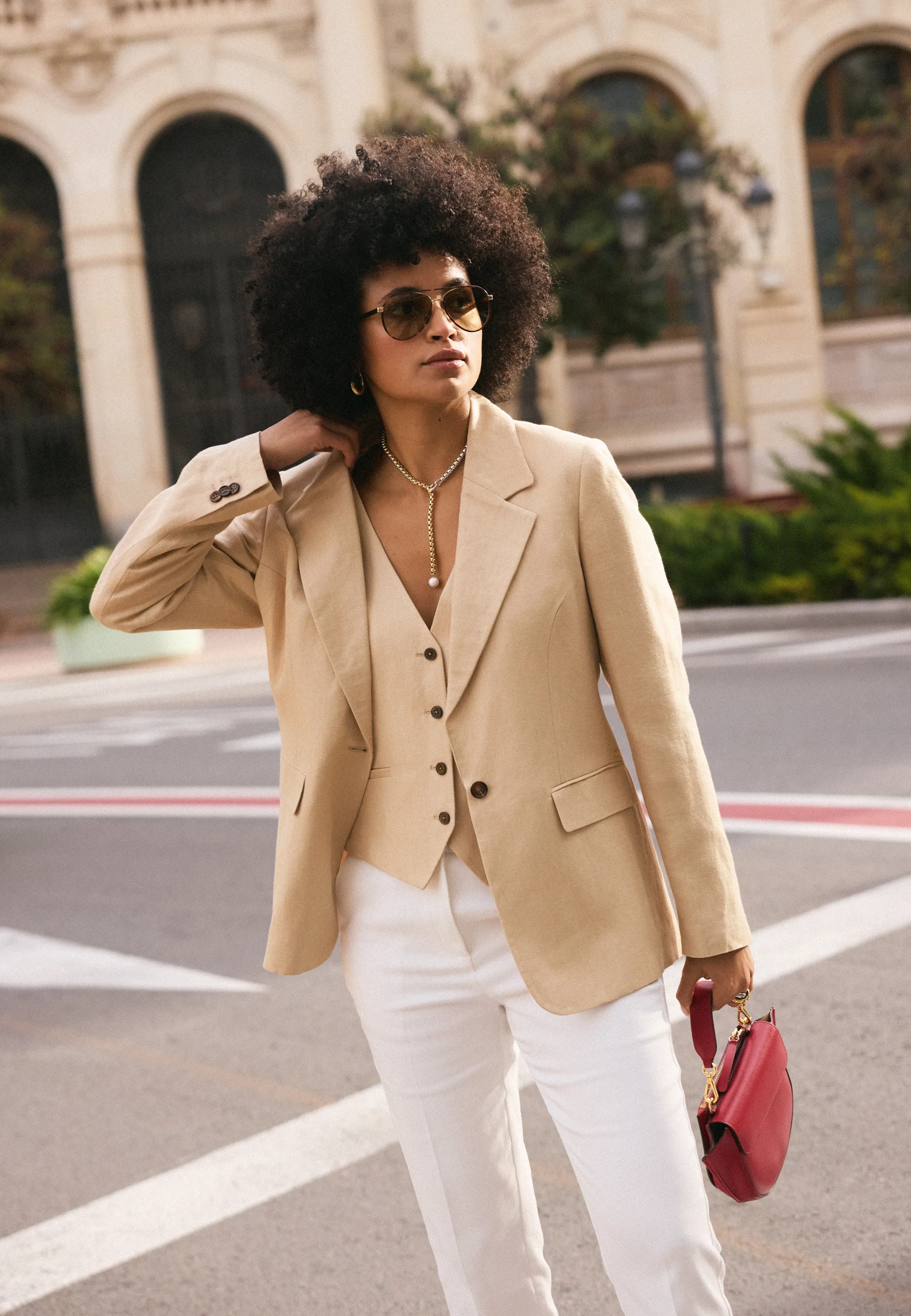 Linen Blazer Light Tan