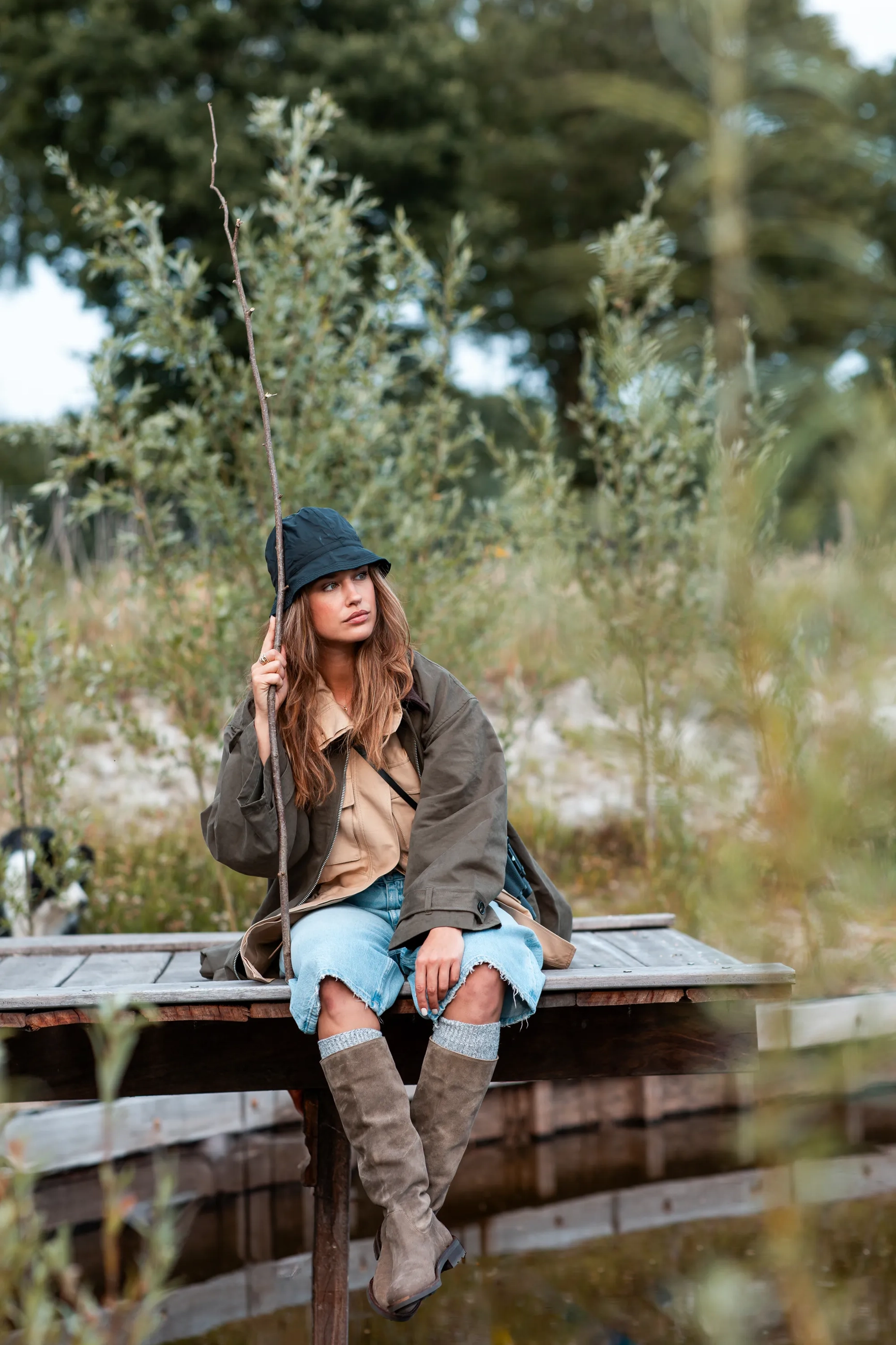 Alyd Tuba gewaxt suède Taupe